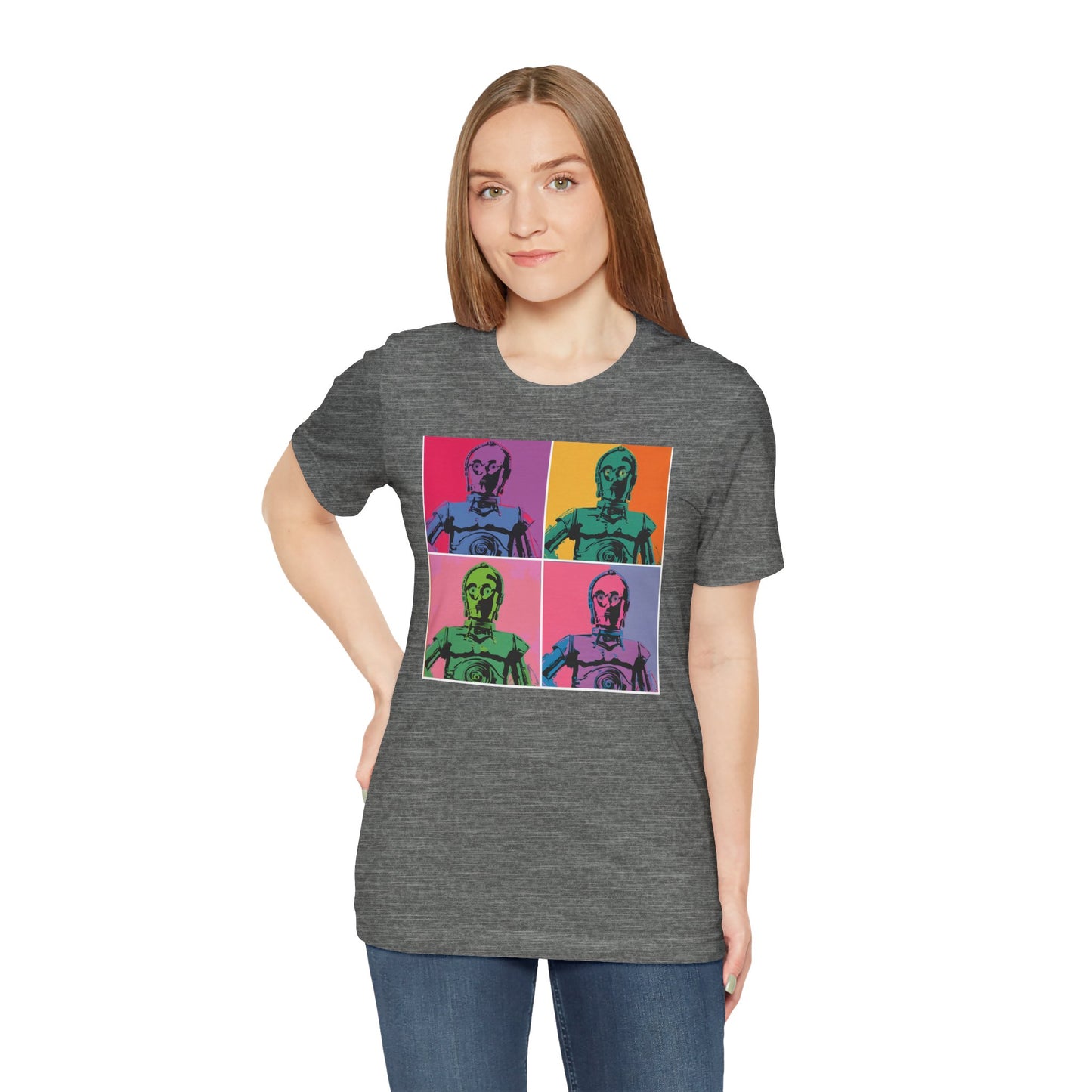 Pop Art C-3PO Tee - Unisex Short Sleeve Jersey T-Shirt