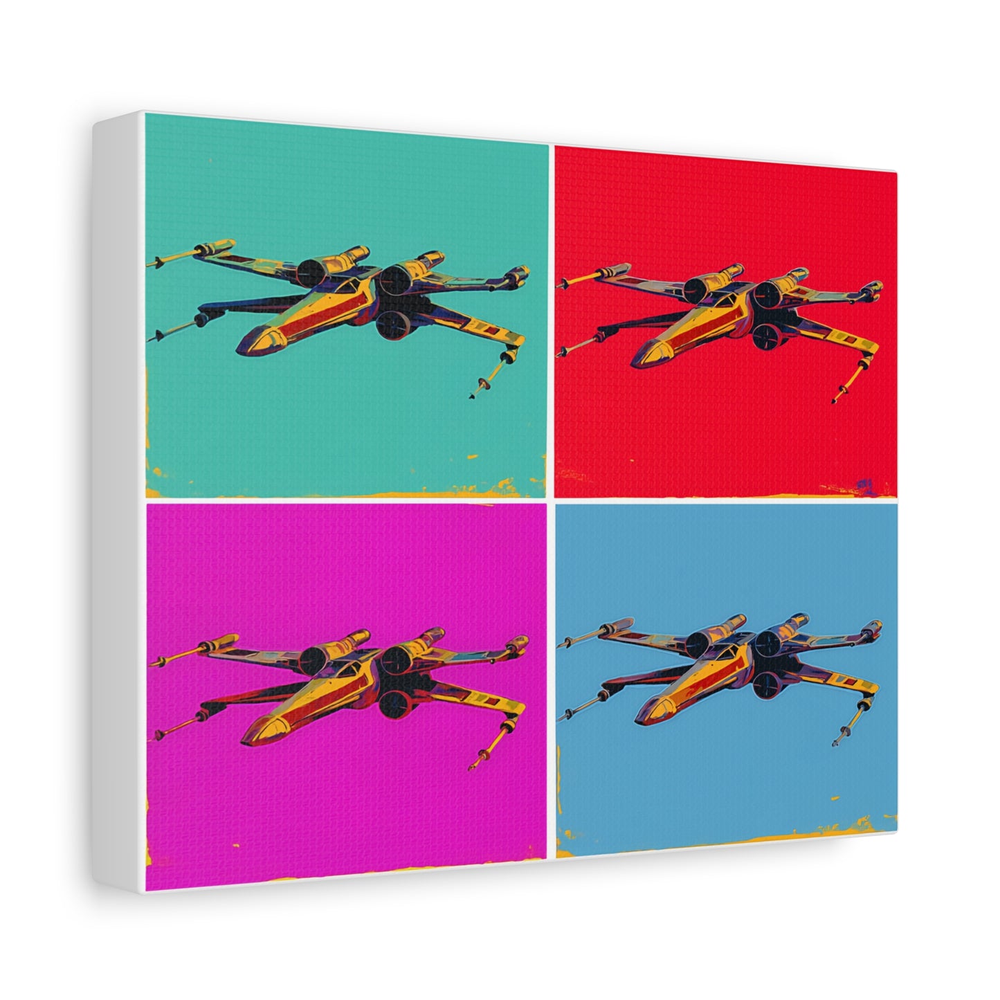 X-Wing Pop Art Canvas – Colorful Star Wars Spaceship Wall Decor, Retro Warhol Style Print