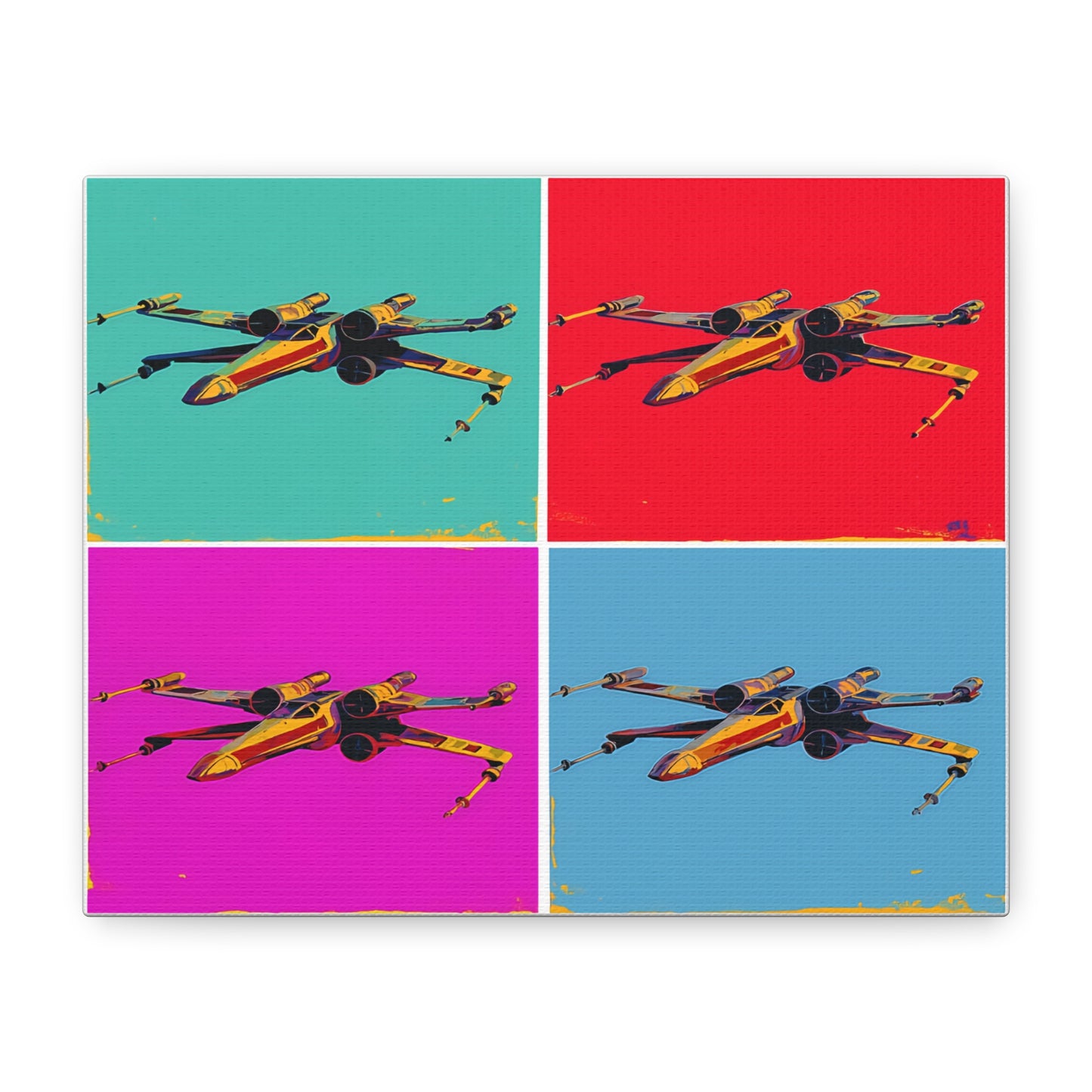 X-Wing Pop Art Canvas – Colorful Star Wars Spaceship Wall Decor, Retro Warhol Style Print