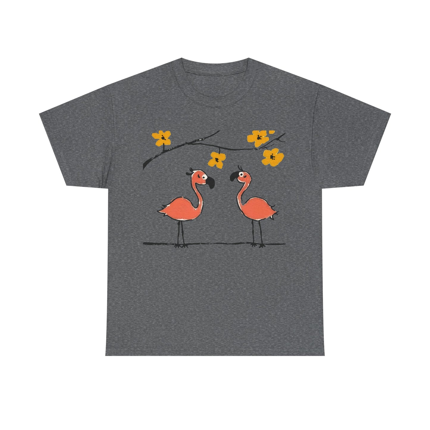 Flamingo Tee - Cartoon Flamingos Print