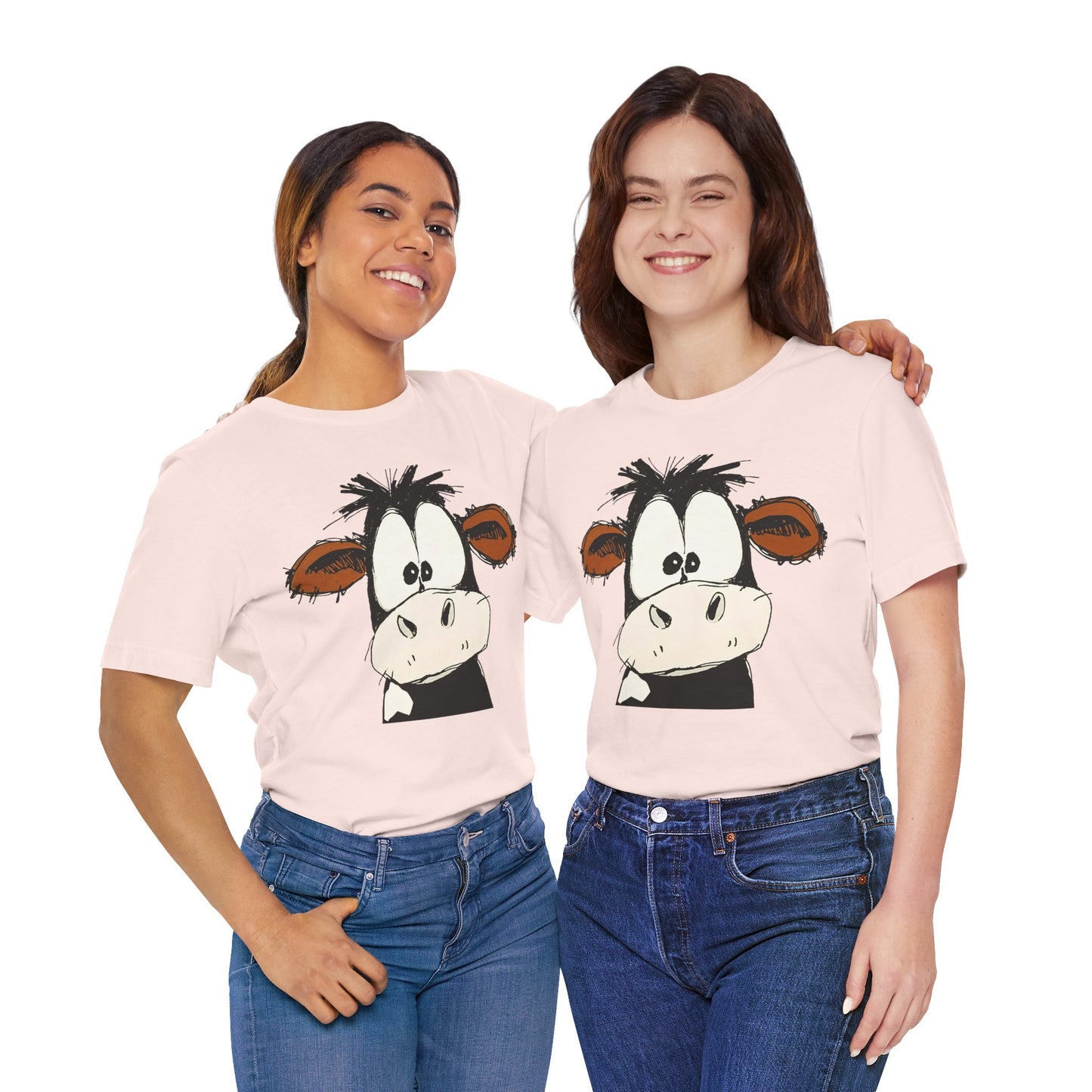 This STARTLED COW CARTOON Tee gives off a fun and quirky vibe, perfect for casual wear or as a statement piece. Ideal for those who love unique and whimsical designs.