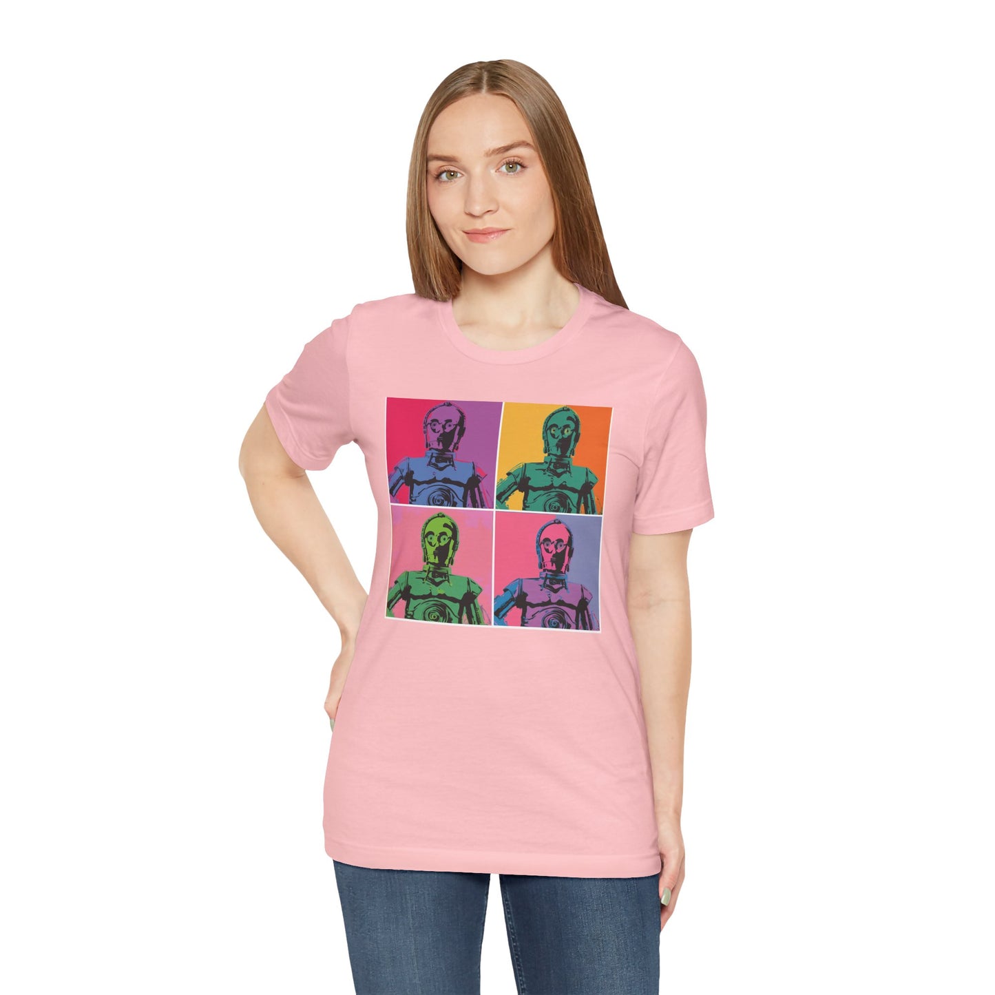 Pop Art C-3PO Tee - Unisex Short Sleeve Jersey T-Shirt