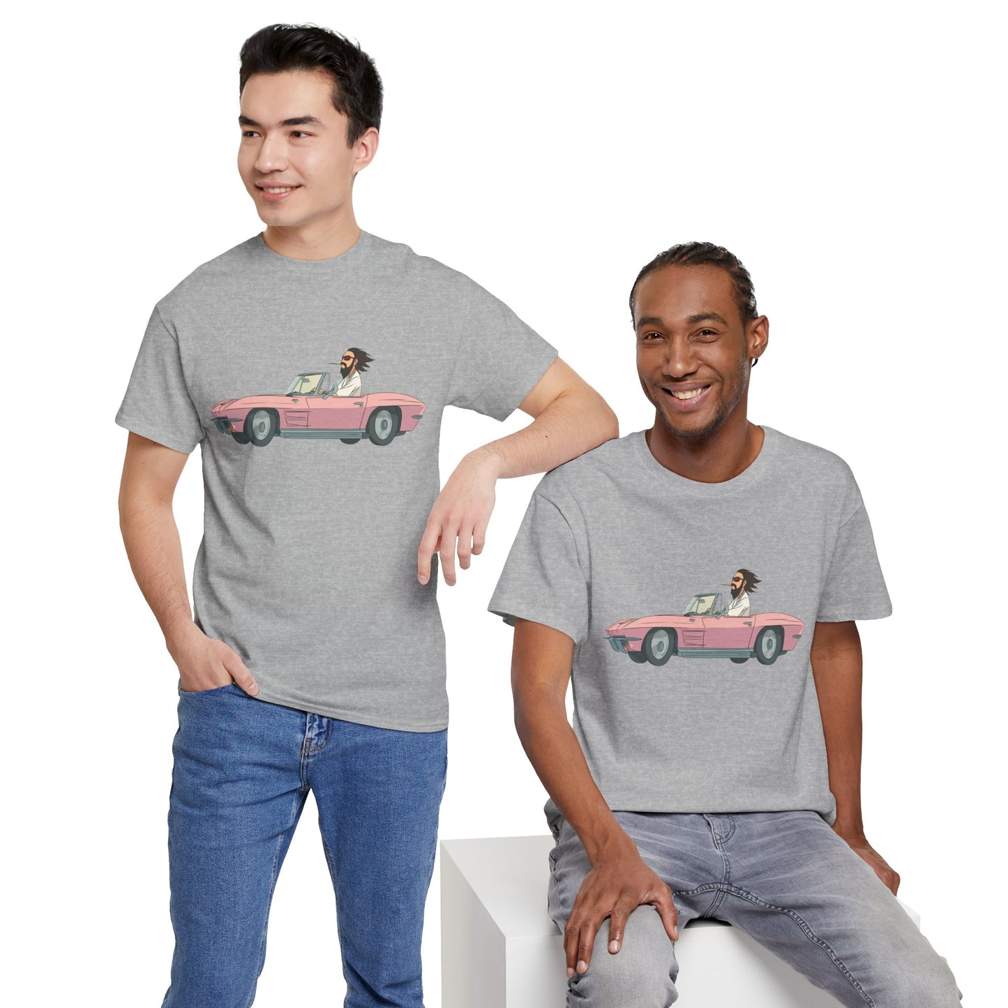 Jesus Drives a Hot Rod - Unisex Heavy Cotton Tee - Retro Car Design