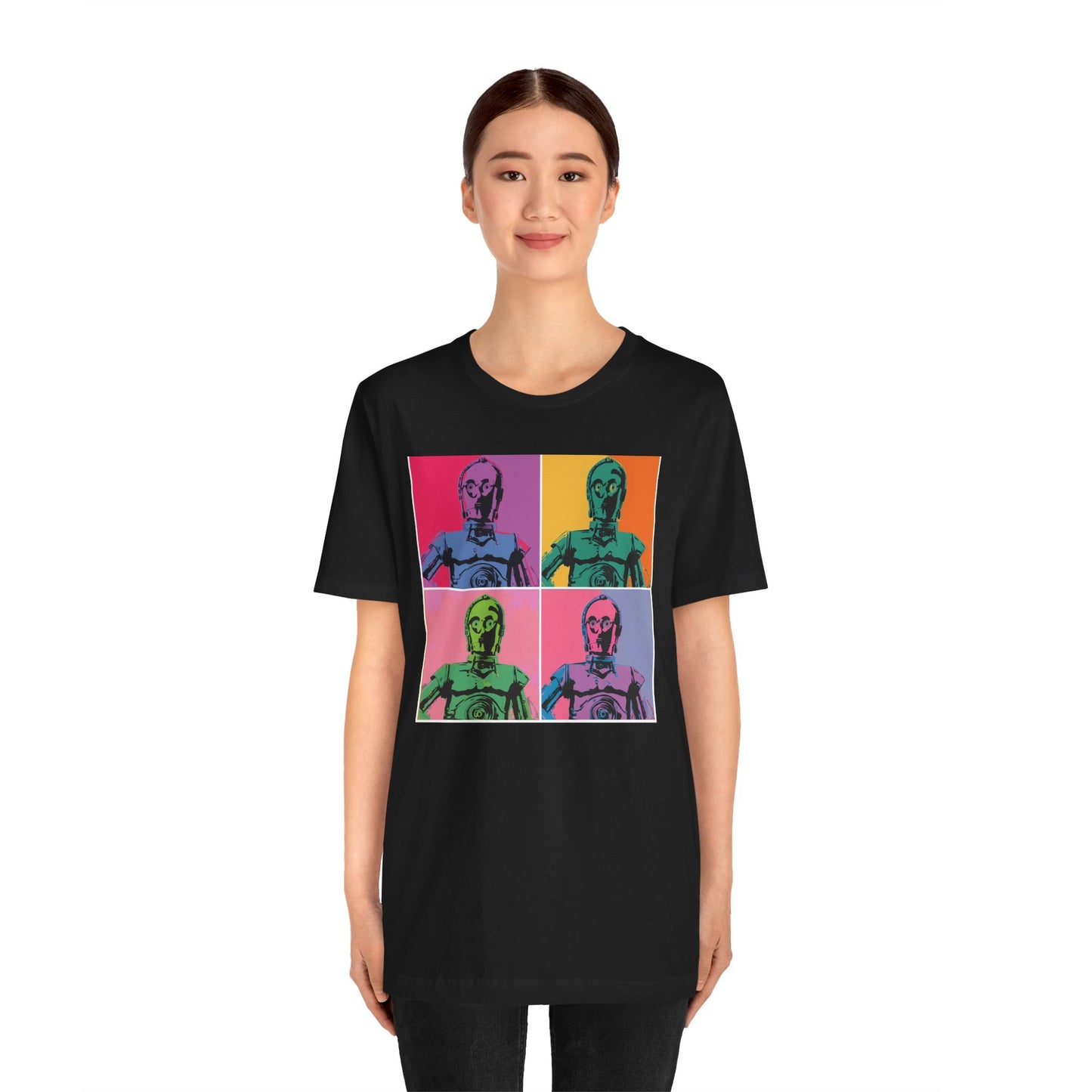 Pop Art C-3PO Tee - Unisex Short Sleeve Jersey T-Shirt
