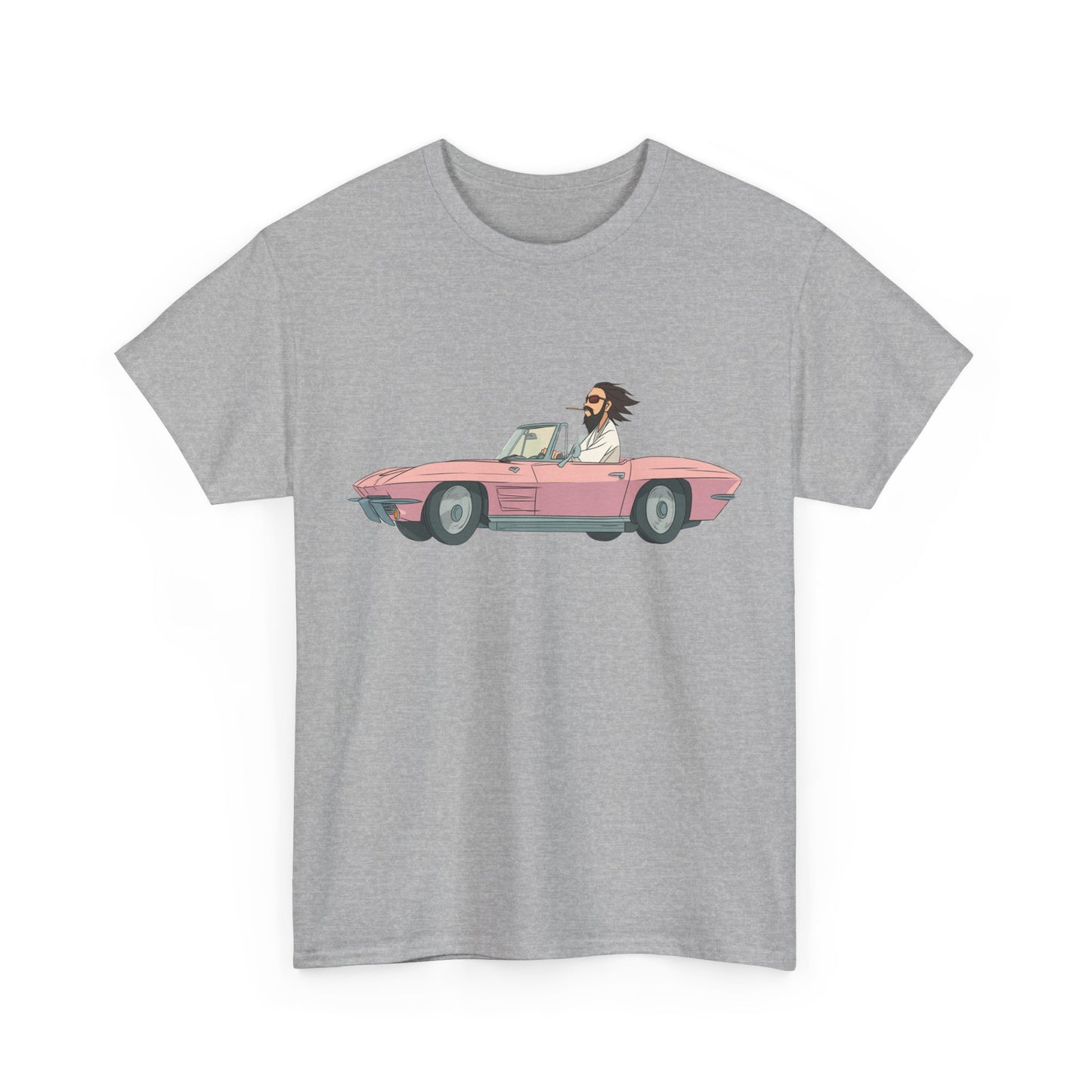 Jesus Drives a Hot Rod - Unisex Heavy Cotton Tee - Retro Car Design