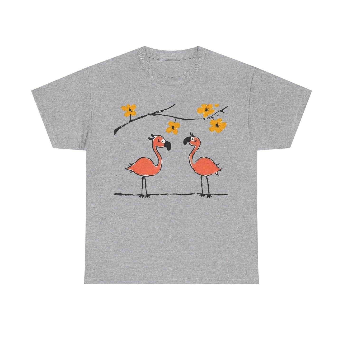 Flamingo Tee - Cartoon Flamingos Print