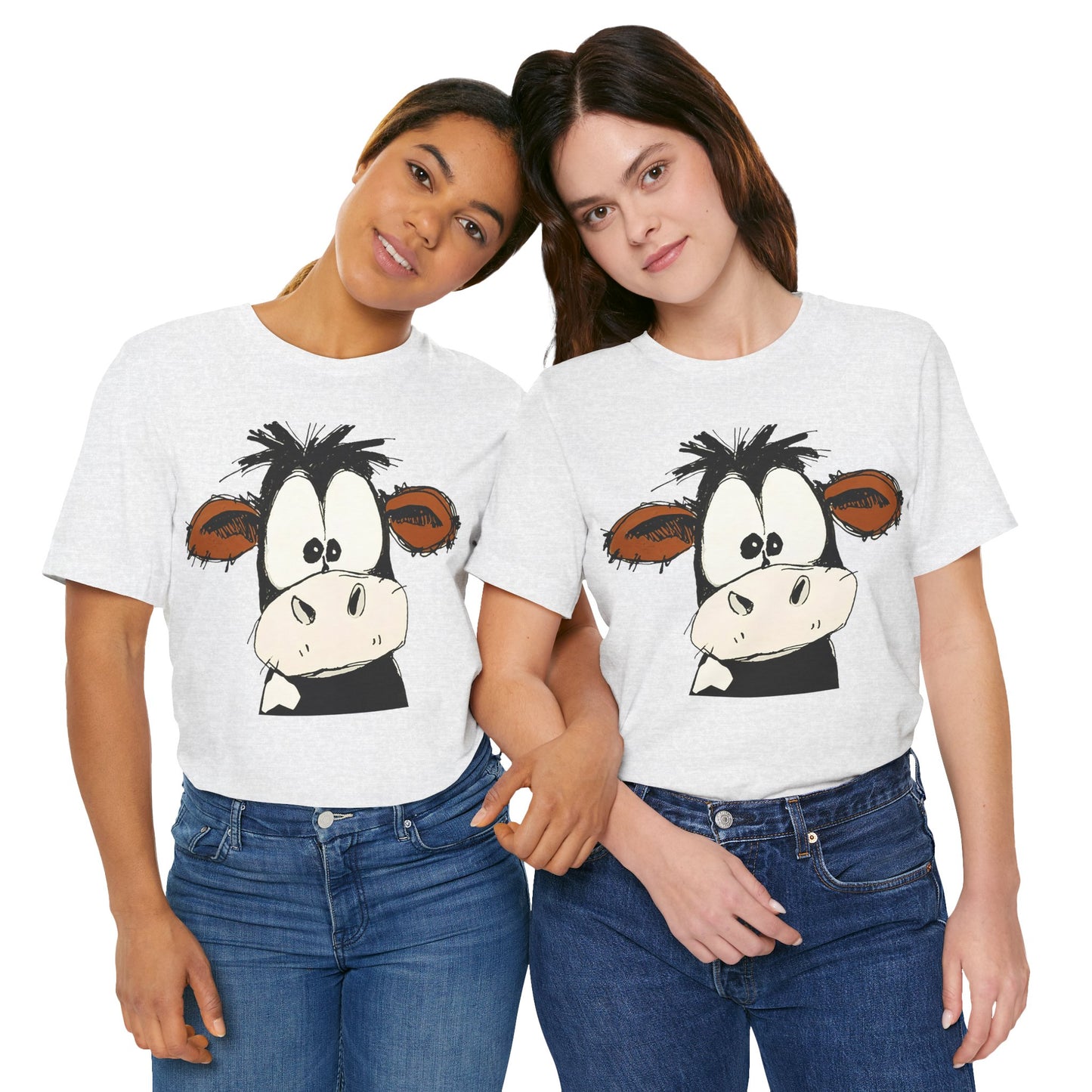 This STARTLED COW CARTOON Tee gives off a fun and quirky vibe, perfect for casual wear or as a statement piece. Ideal for those who love unique and whimsical designs.