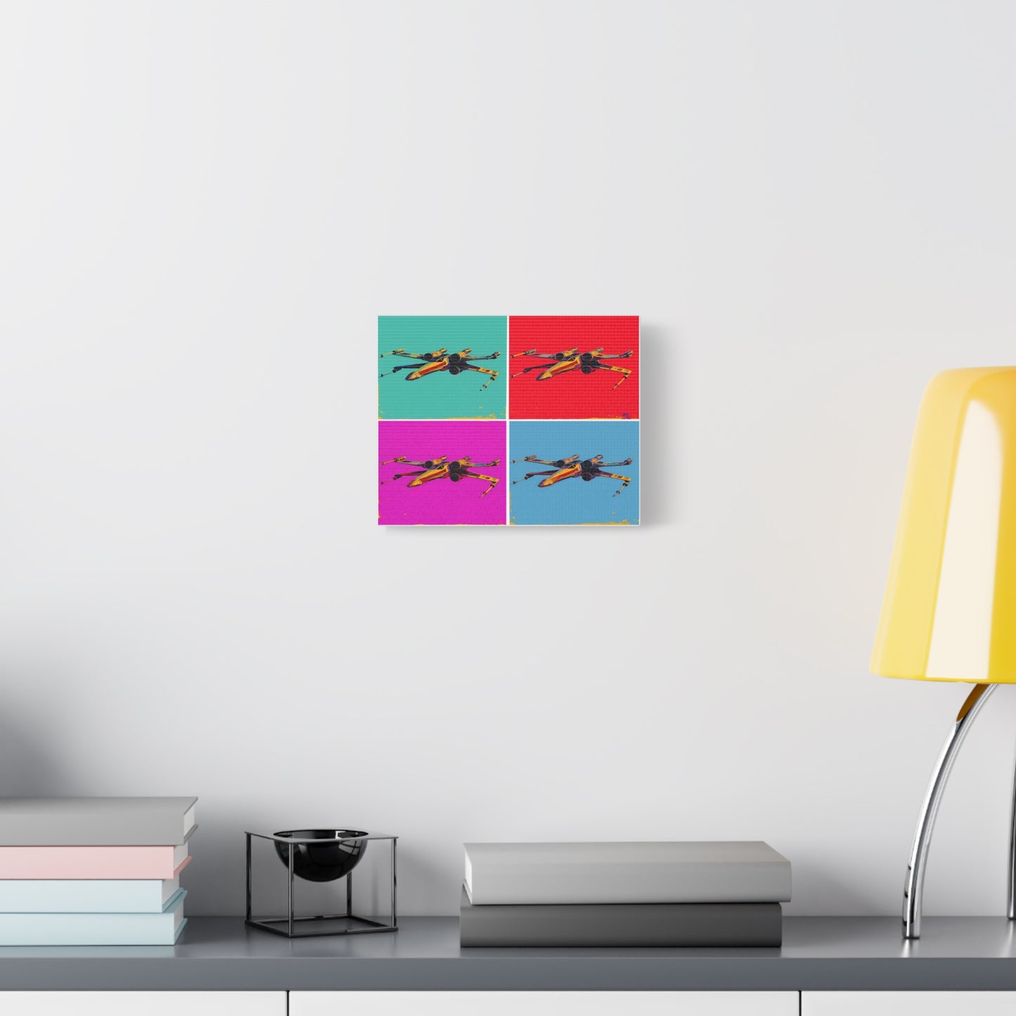 X-Wing Pop Art Canvas – Colorful Star Wars Spaceship Wall Decor, Retro Warhol Style Print