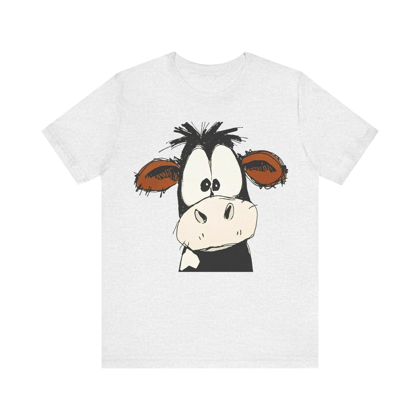 This STARTLED COW CARTOON Tee gives off a fun and quirky vibe, perfect for casual wear or as a statement piece. Ideal for those who love unique and whimsical designs.