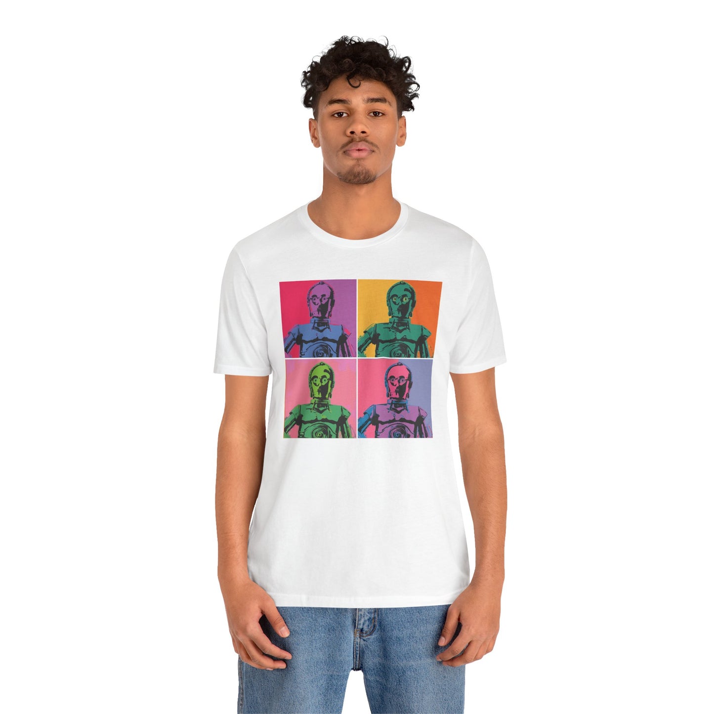 Pop Art C-3PO Tee - Unisex Short Sleeve Jersey T-Shirt