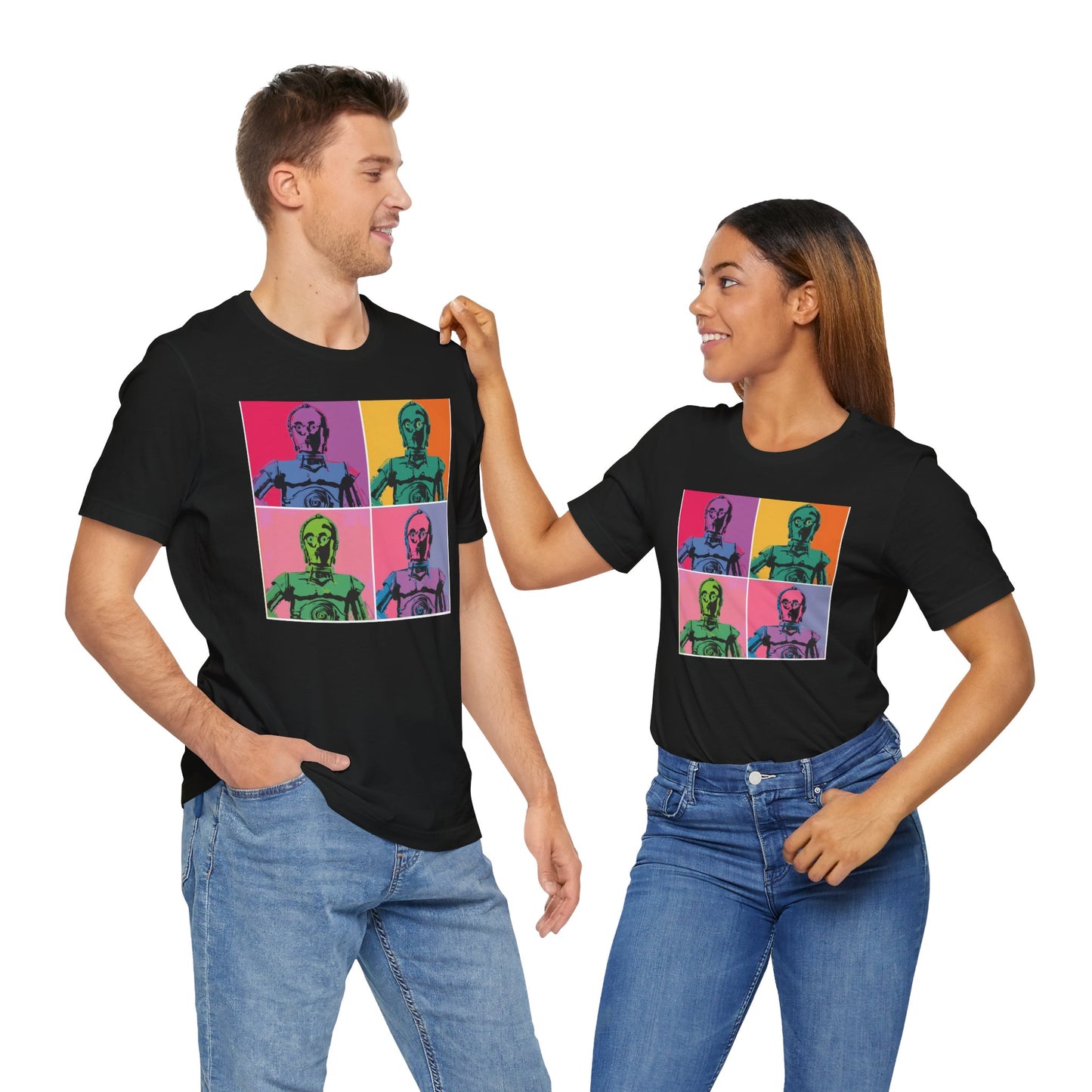 Pop Art C-3PO Tee - Unisex Short Sleeve Jersey T-Shirt