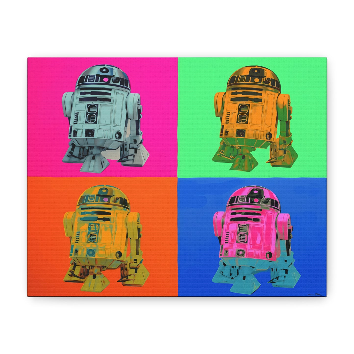 R2-D2 Pop Art Canvas – Colorful Star Wars Wall Art, Retro Sci-Fi Robot Print