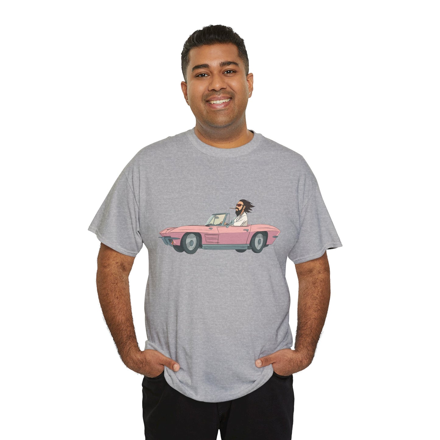 Jesus Drives a Hot Rod - Unisex Heavy Cotton Tee - Retro Car Design