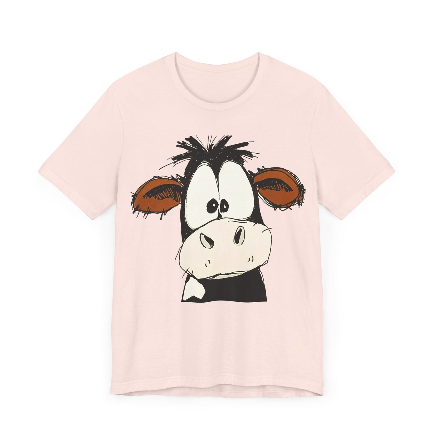 This STARTLED COW CARTOON Tee gives off a fun and quirky vibe, perfect for casual wear or as a statement piece. Ideal for those who love unique and whimsical designs.