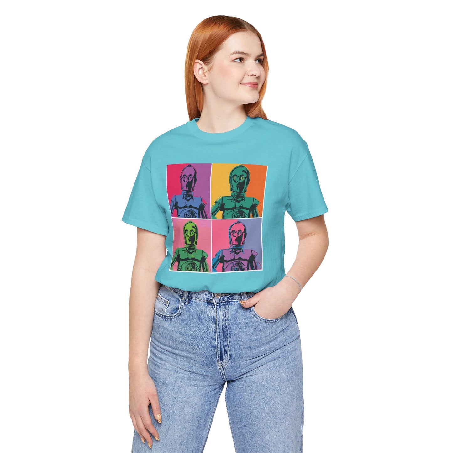 Pop Art C-3PO Tee - Unisex Short Sleeve Jersey T-Shirt