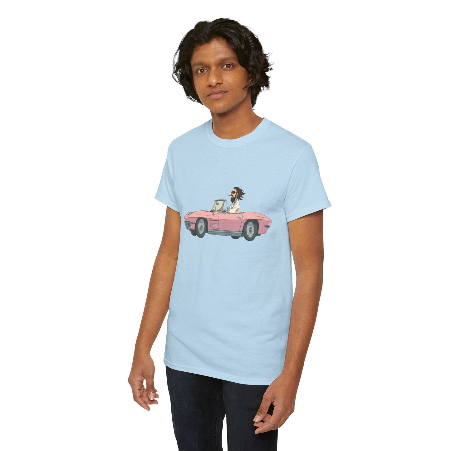 Jesus Drives a Hot Rod - Unisex Heavy Cotton Tee - Retro Car Design