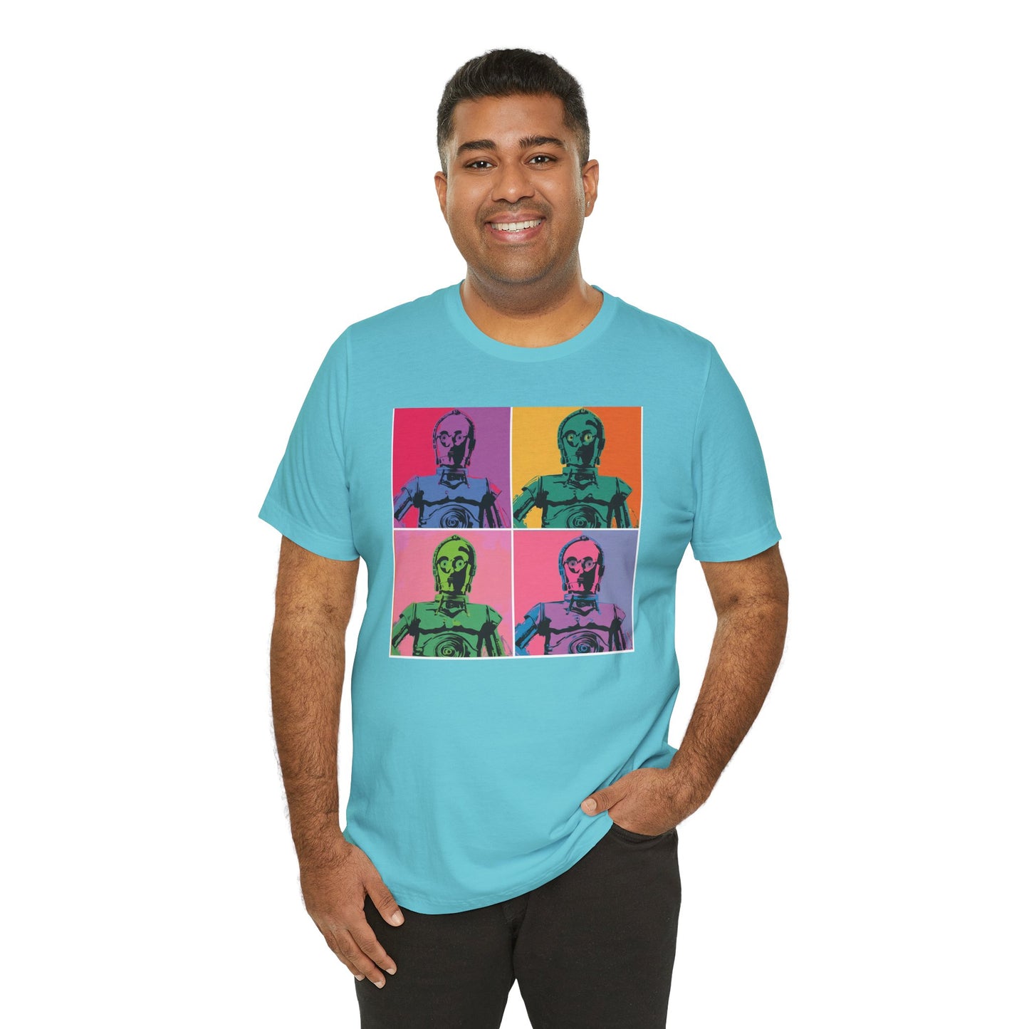 Pop Art C-3PO Tee - Unisex Short Sleeve Jersey T-Shirt