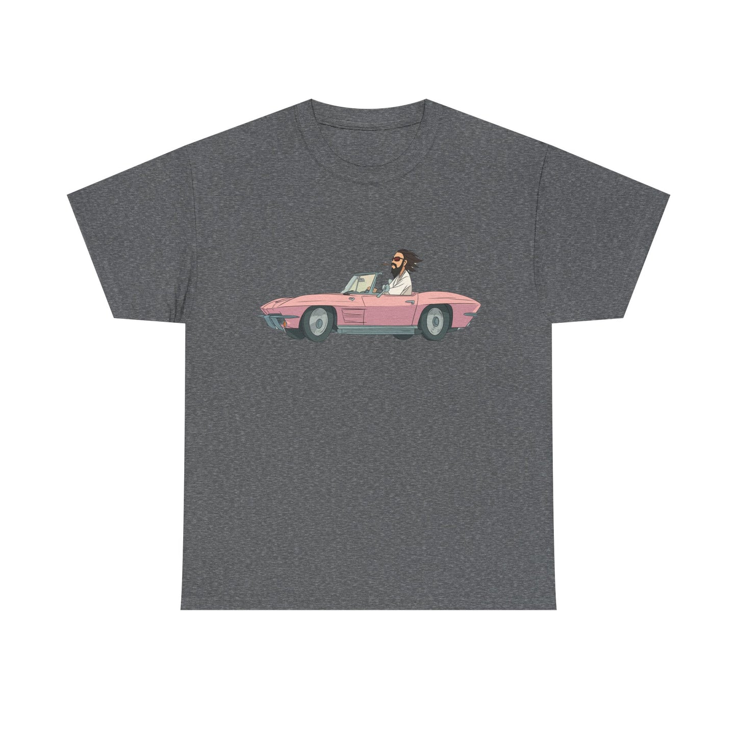 Jesus Drives a Hot Rod - Unisex Heavy Cotton Tee - Retro Car Design