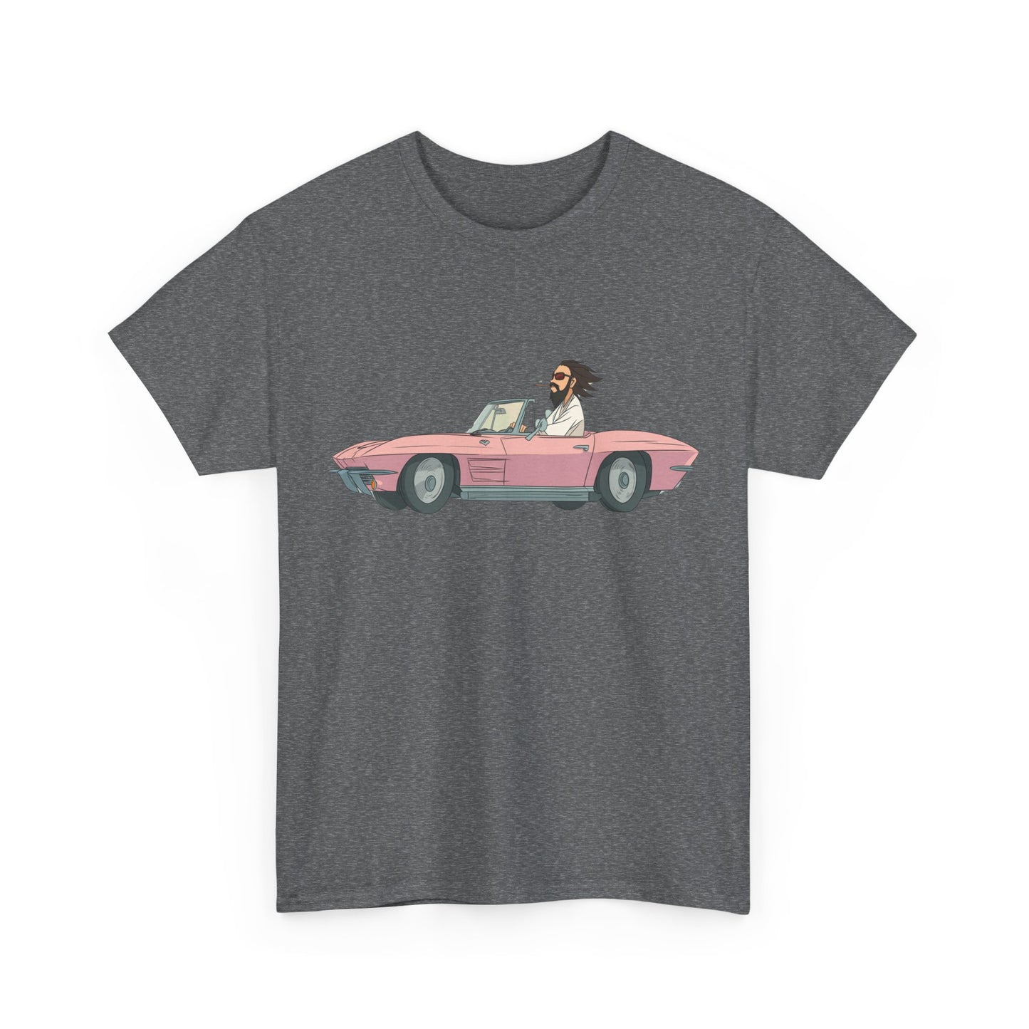 Jesus Drives a Hot Rod - Unisex Heavy Cotton Tee - Retro Car Design