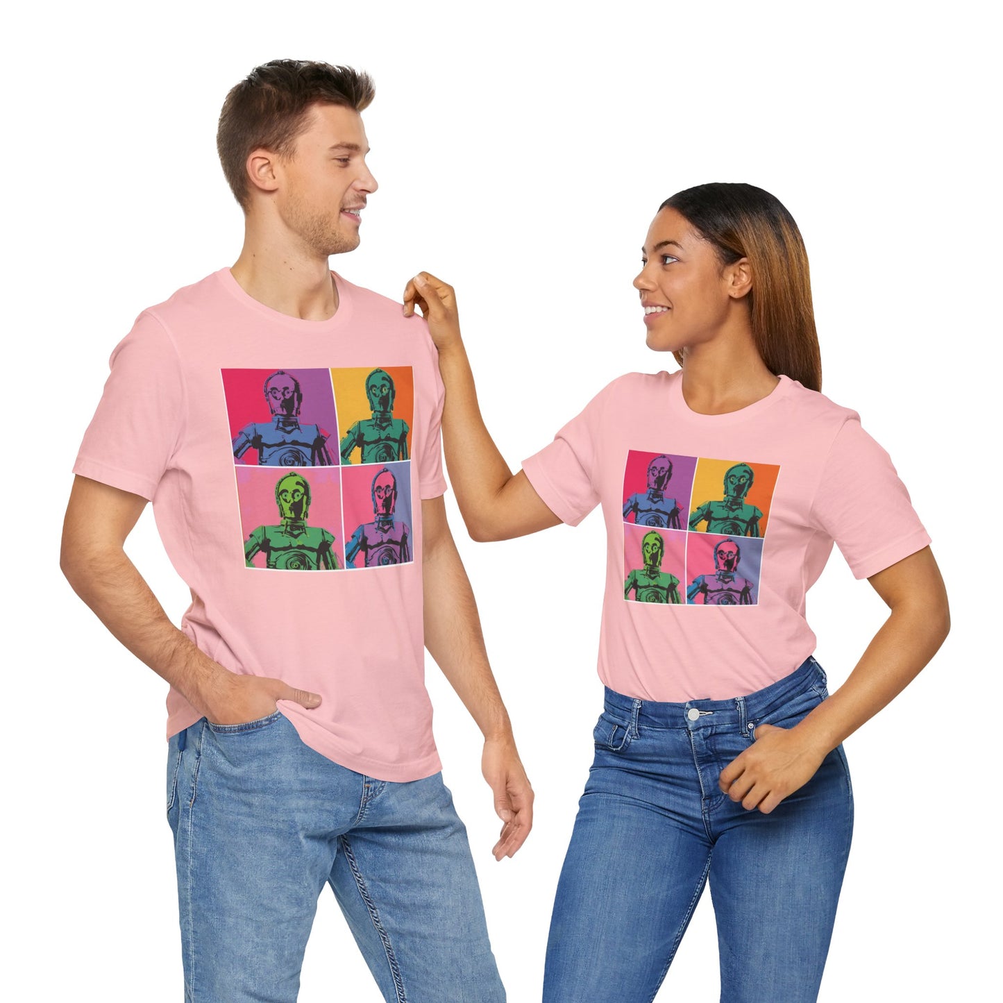 Pop Art C-3PO Tee - Unisex Short Sleeve Jersey T-Shirt