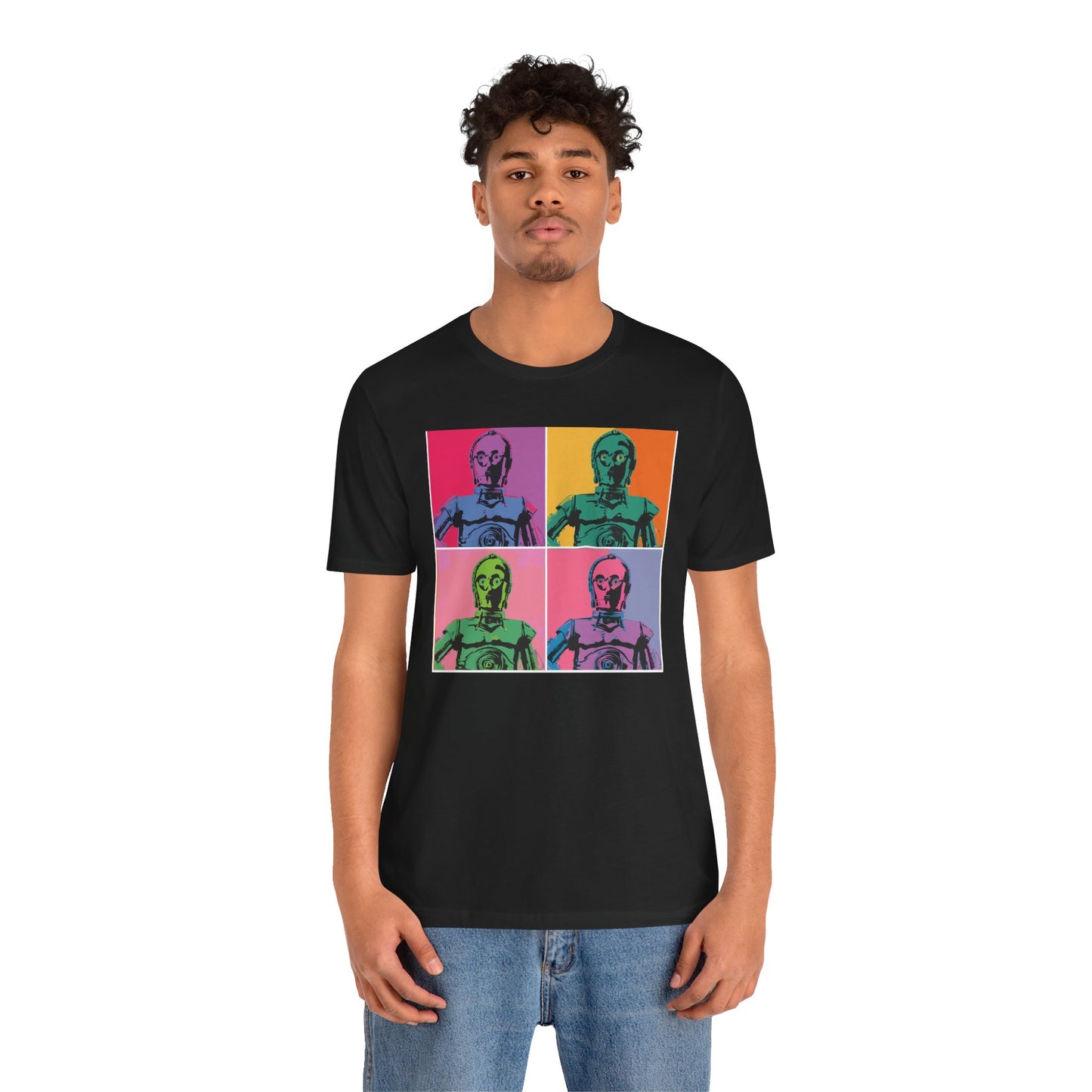 Pop Art C-3PO Tee - Unisex Short Sleeve Jersey T-Shirt