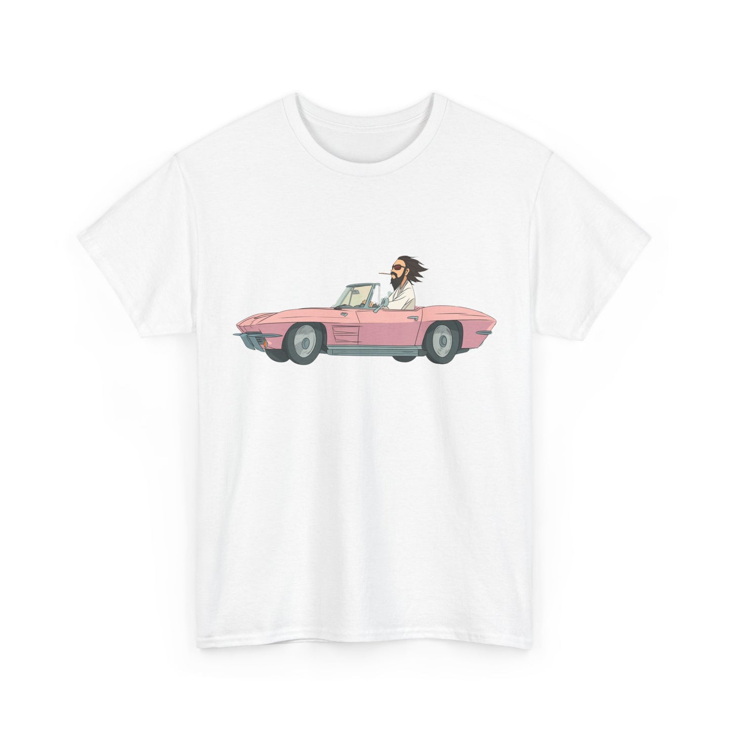 Jesus Drives a Hot Rod - Unisex Heavy Cotton Tee - Retro Car Design