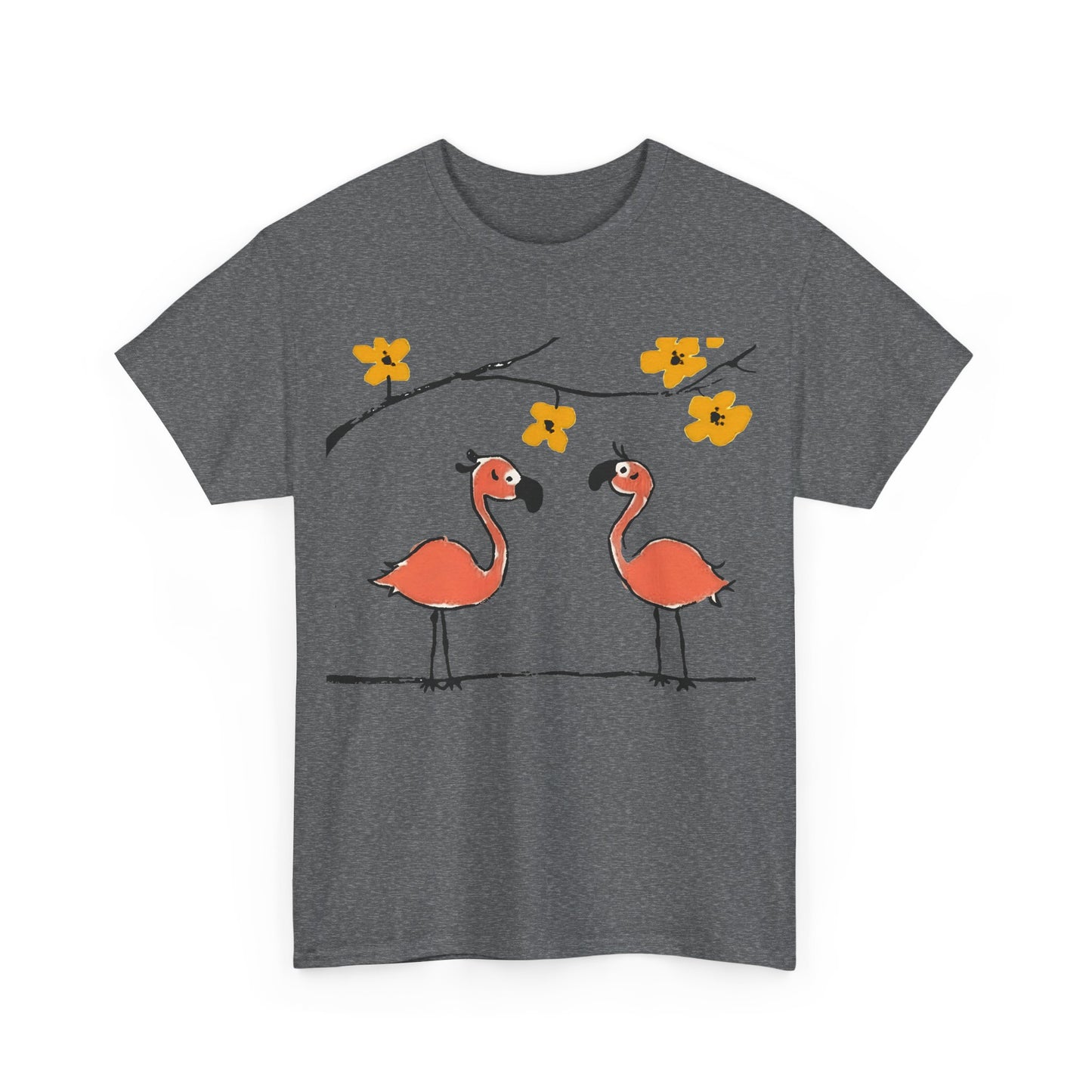Flamingo Tee - Cartoon Flamingos Print