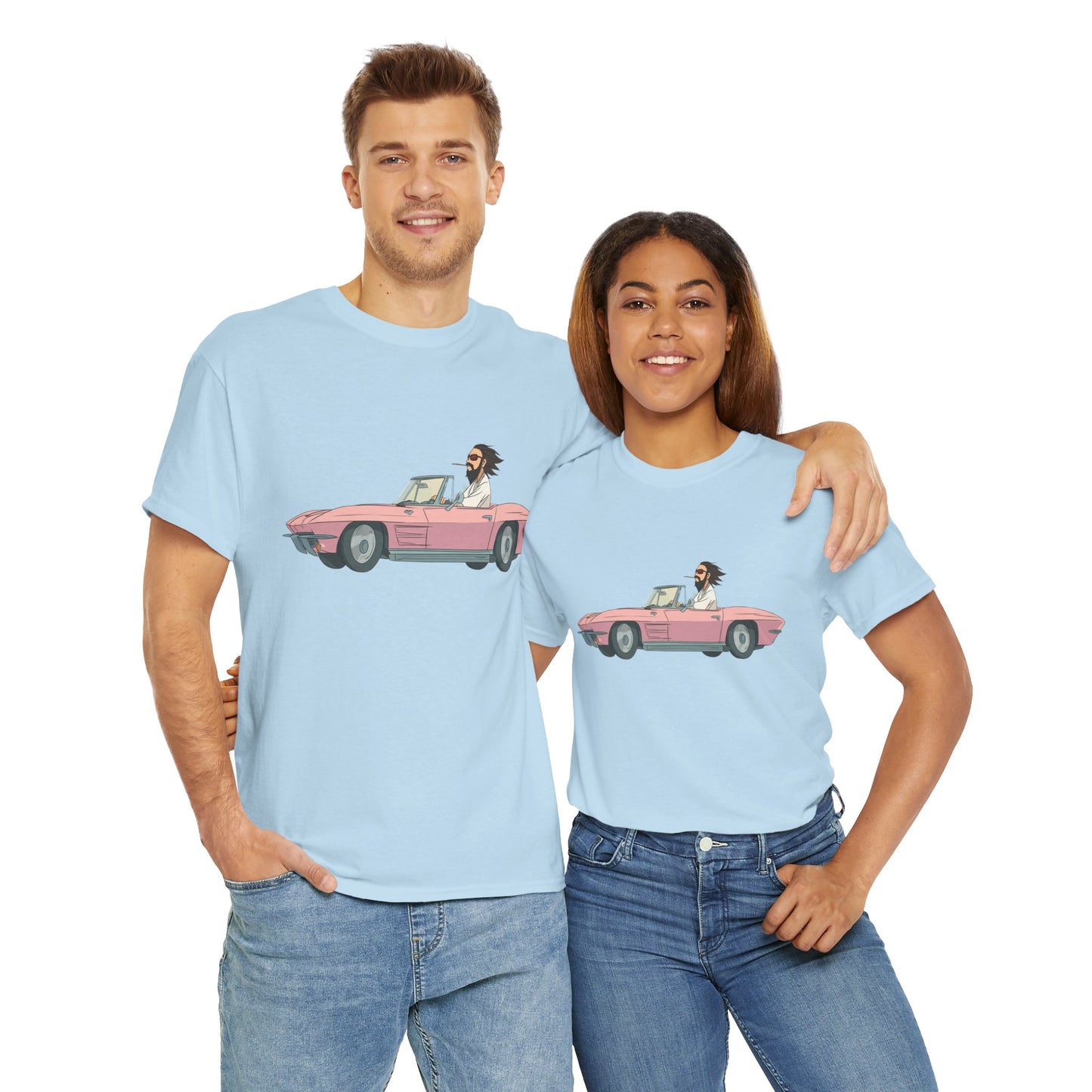 Jesus Drives a Hot Rod - Unisex Heavy Cotton Tee - Retro Car Design