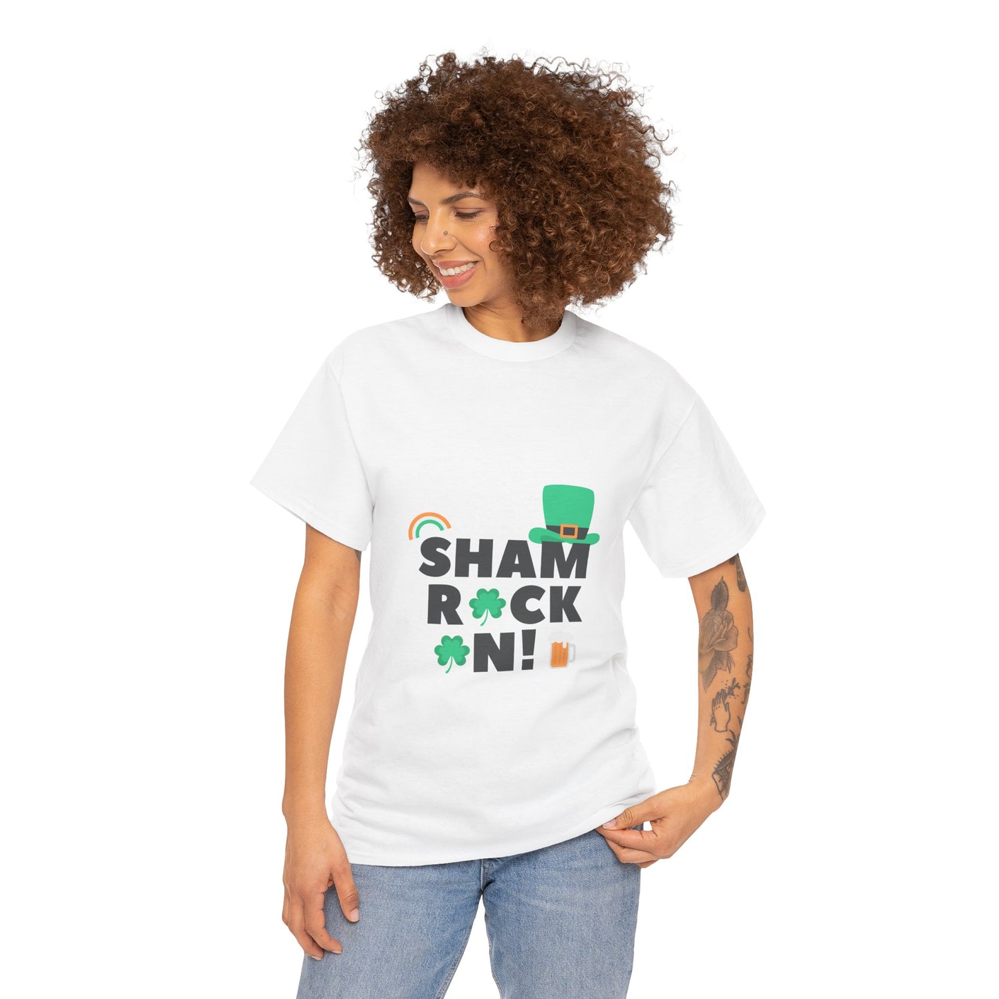 Shamrock On! Unisex Heavy Cotton Tee - Perfect St. Patrick's Day Shirt