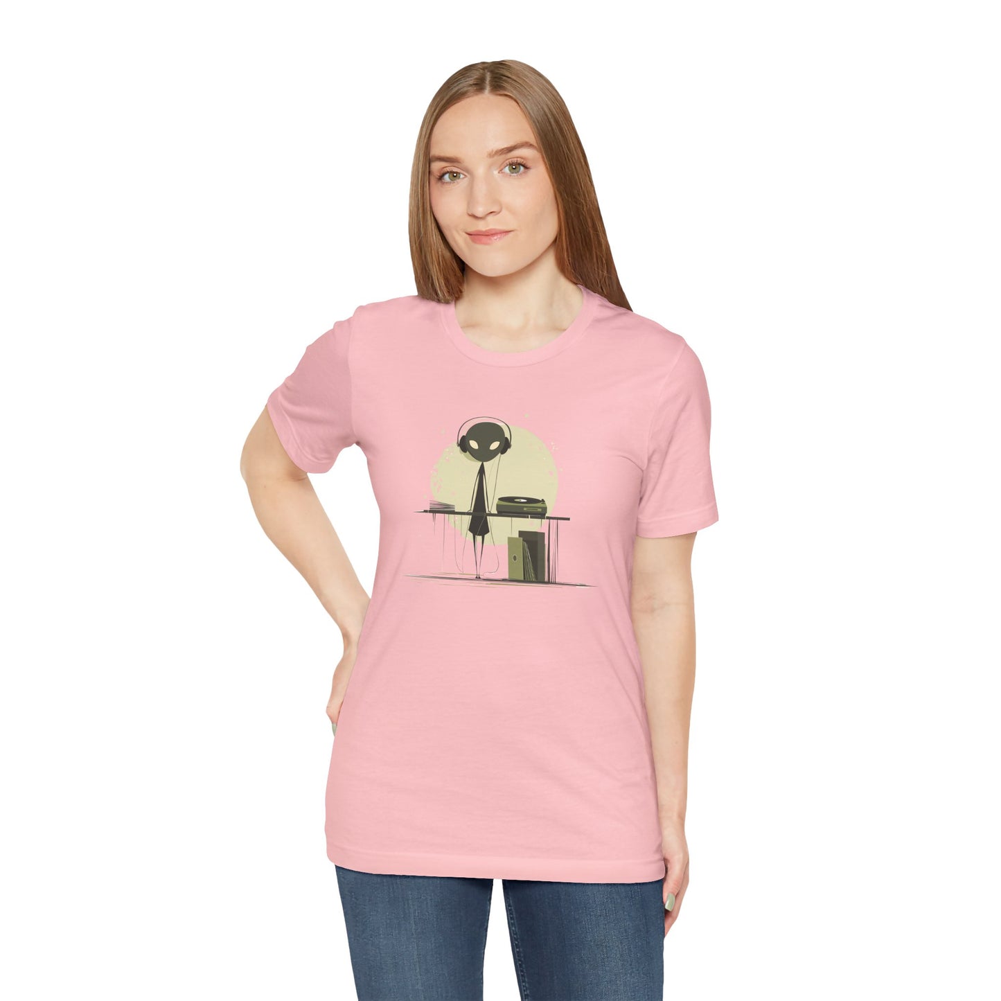 Alien DJ Unisex Jersey Short Sleeve Tee - Perfect for Music Lovers and Sci-Fi Fans