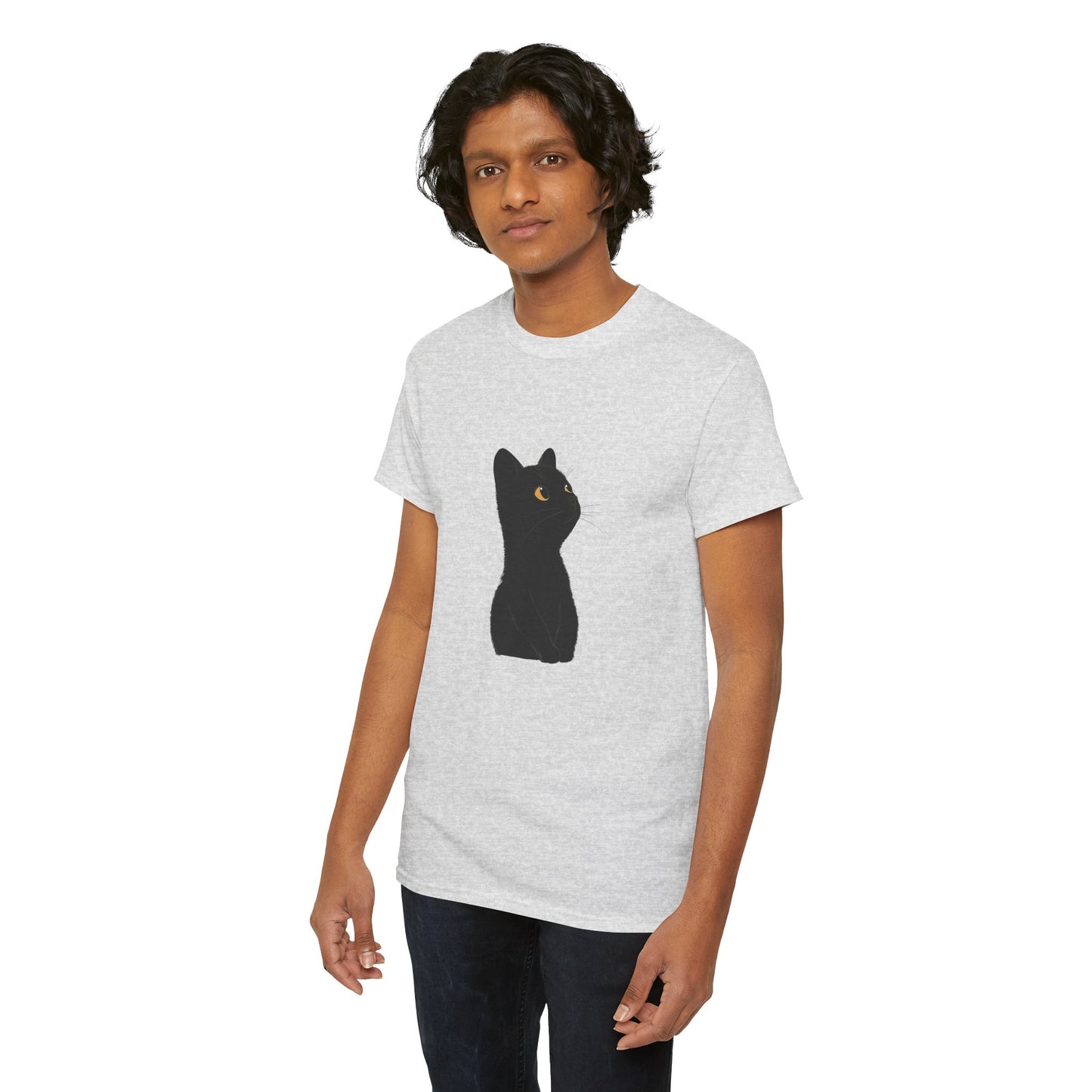 Black Cat Unisex Cotton Tee - Purrfect for Cat Lovers