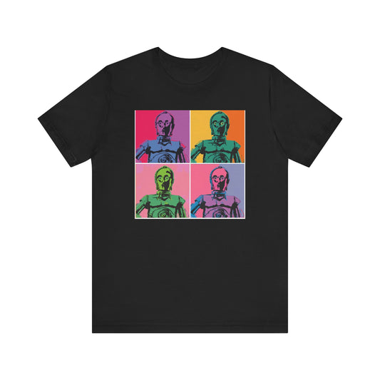 Pop Art C-3PO Tee - Unisex Short Sleeve Jersey T-Shirt