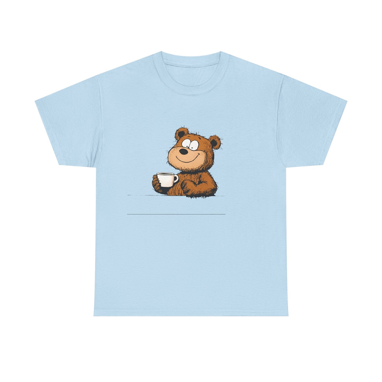 Cute Coffee Bear Unisex Heavy Cotton Tee