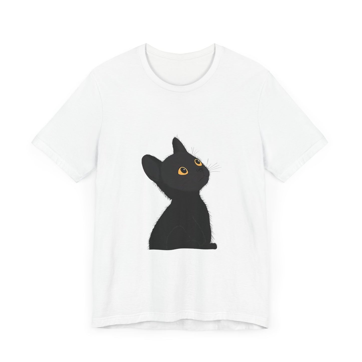 Cute Black Cat Unisex Jersey Tee - Purrfect for Cat Lovers