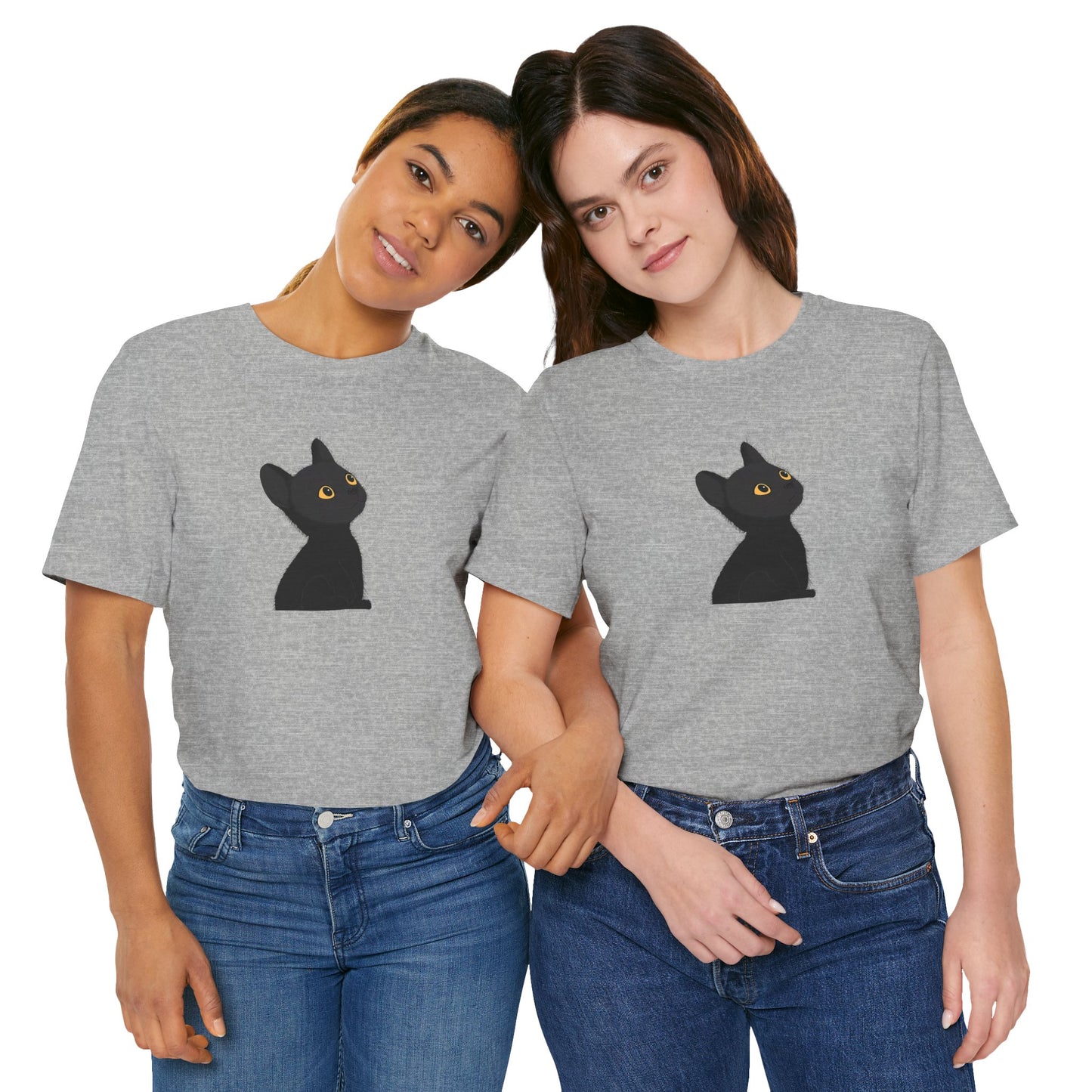 Cute Black Cat Unisex Jersey Tee - Purrfect for Cat Lovers