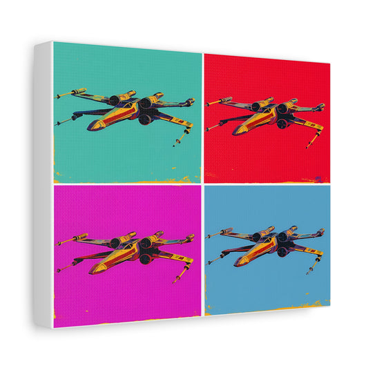 X-Wing Pop Art Canvas – Colorful Star Wars Spaceship Wall Decor, Retro Warhol Style Print