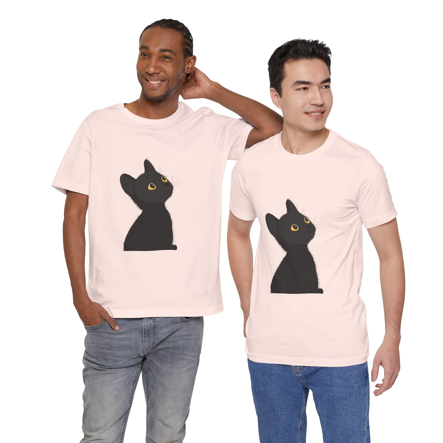 Cute Black Cat Unisex Jersey Tee - Purrfect for Cat Lovers