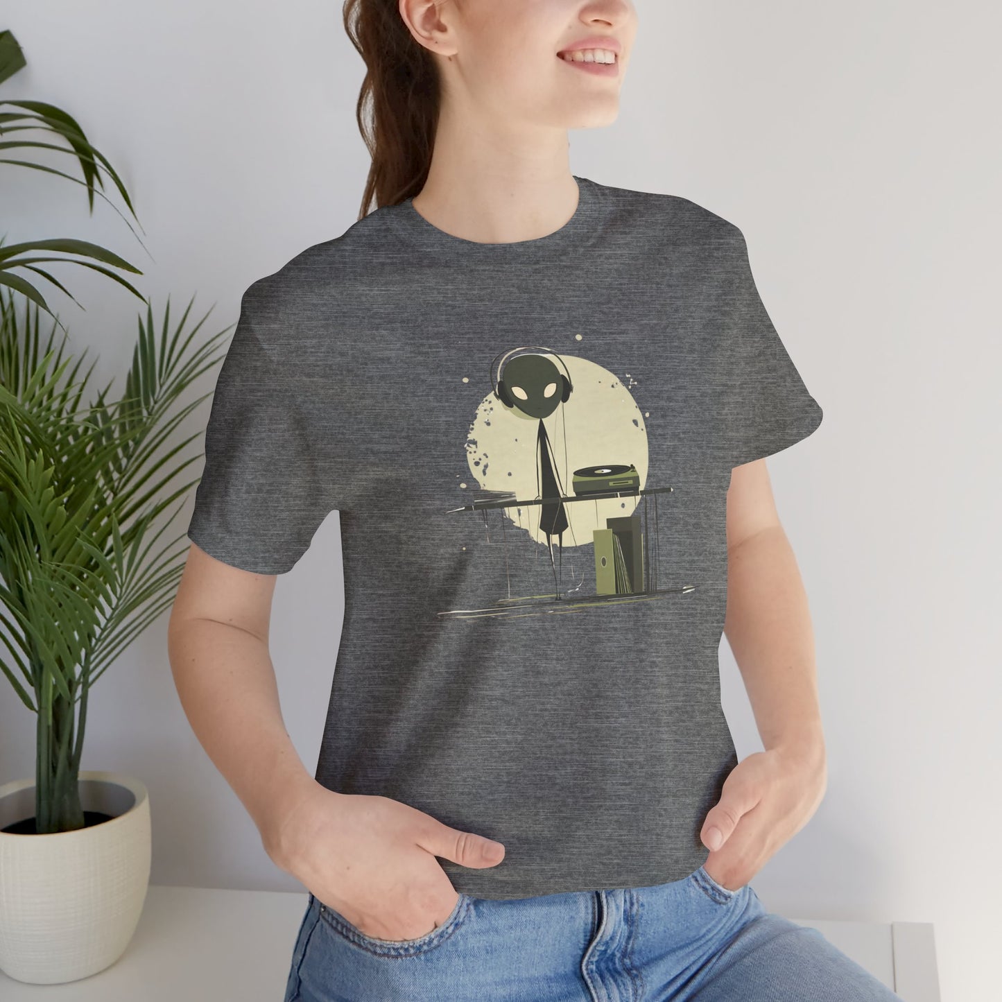 Alien DJ Unisex Jersey Short Sleeve Tee - Perfect for Music Lovers and Sci-Fi Fans