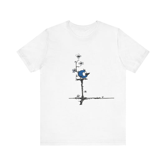 Cute Bluebird & Flower Unisex Tee - Perfect for Nature Lovers