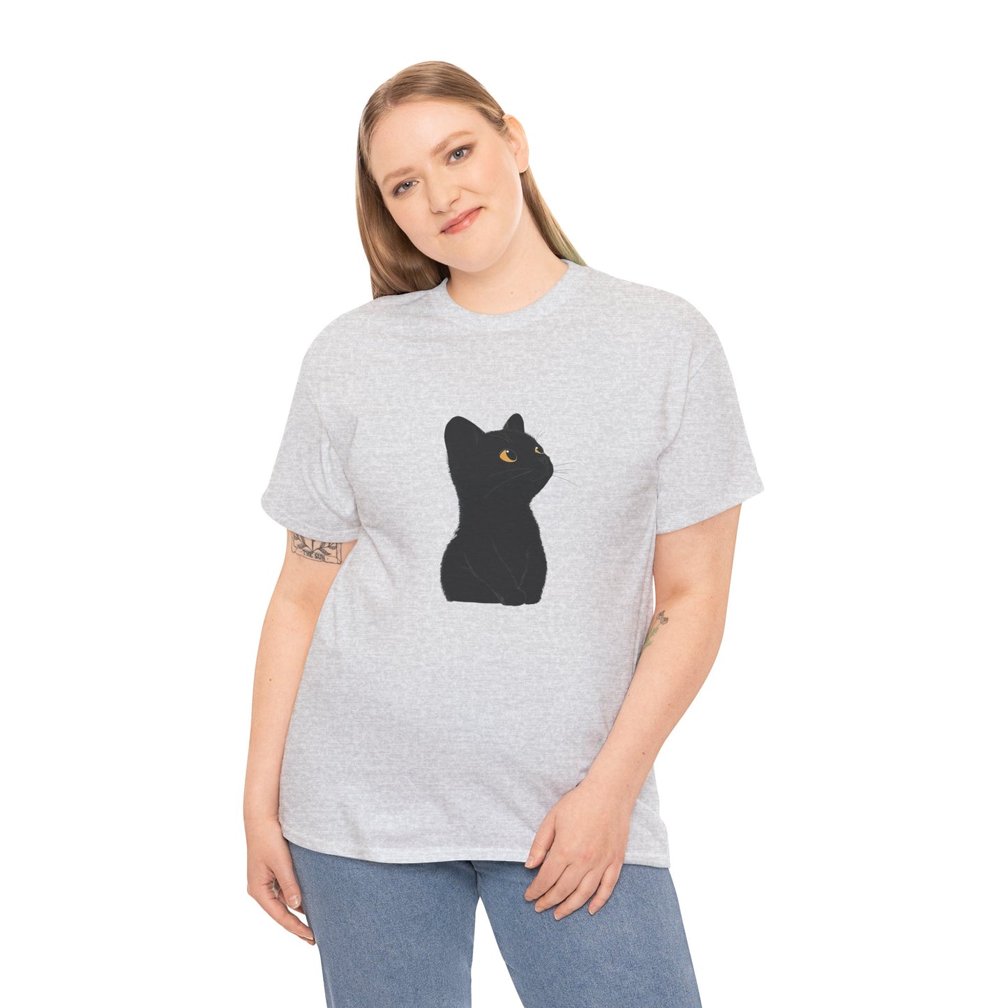 Black Cat Unisex Cotton Tee - Purrfect for Cat Lovers