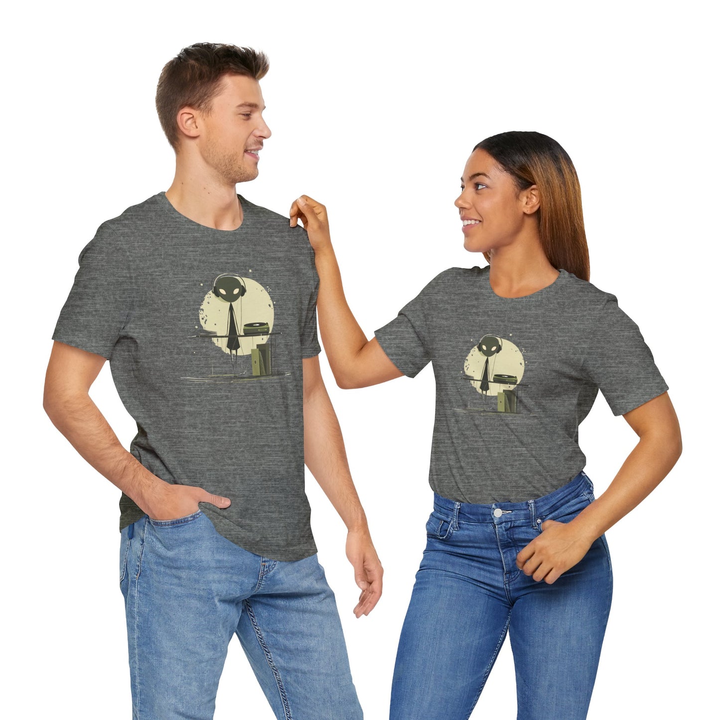 Alien DJ Unisex Jersey Short Sleeve Tee - Perfect for Music Lovers and Sci-Fi Fans