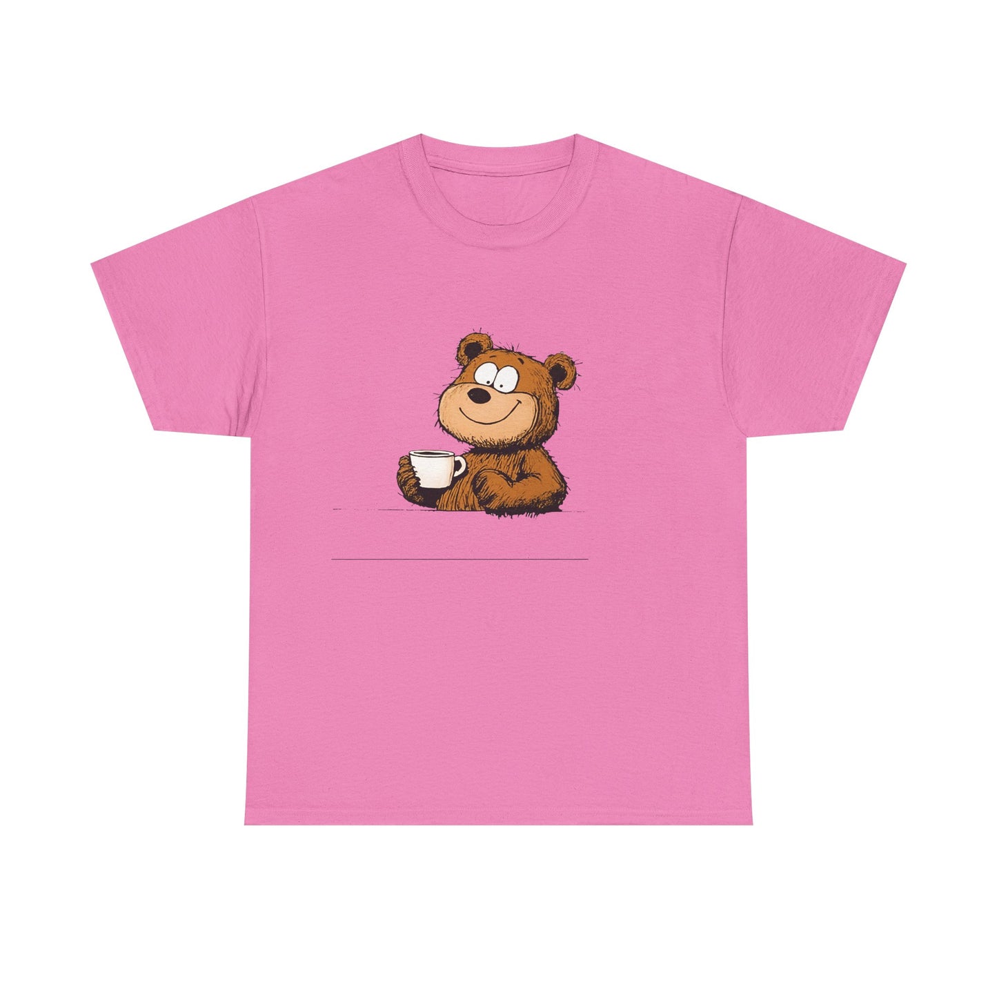 Cute Coffee Bear Unisex Heavy Cotton Tee