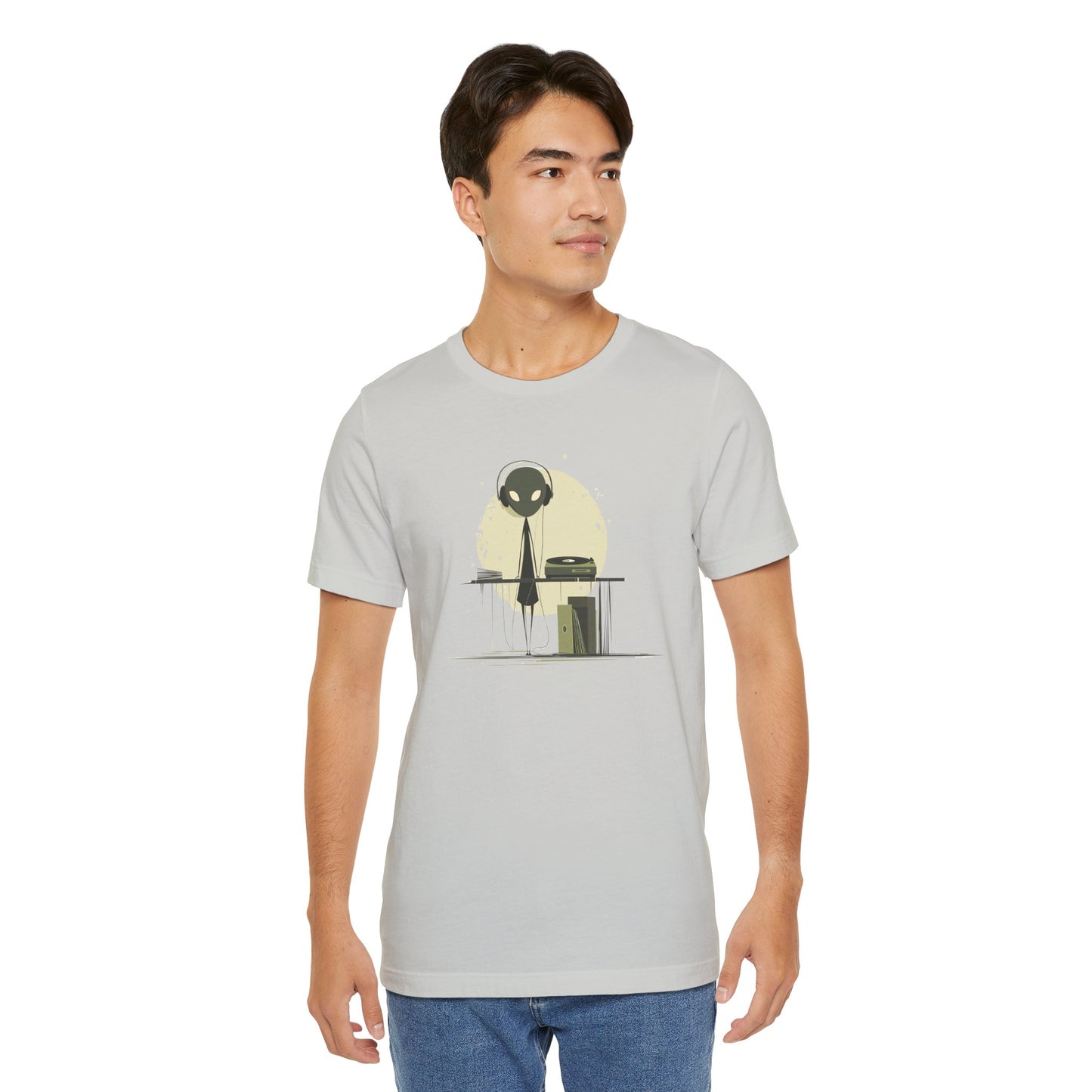 Alien DJ Unisex Jersey Short Sleeve Tee - Perfect for Music Lovers and Sci-Fi Fans