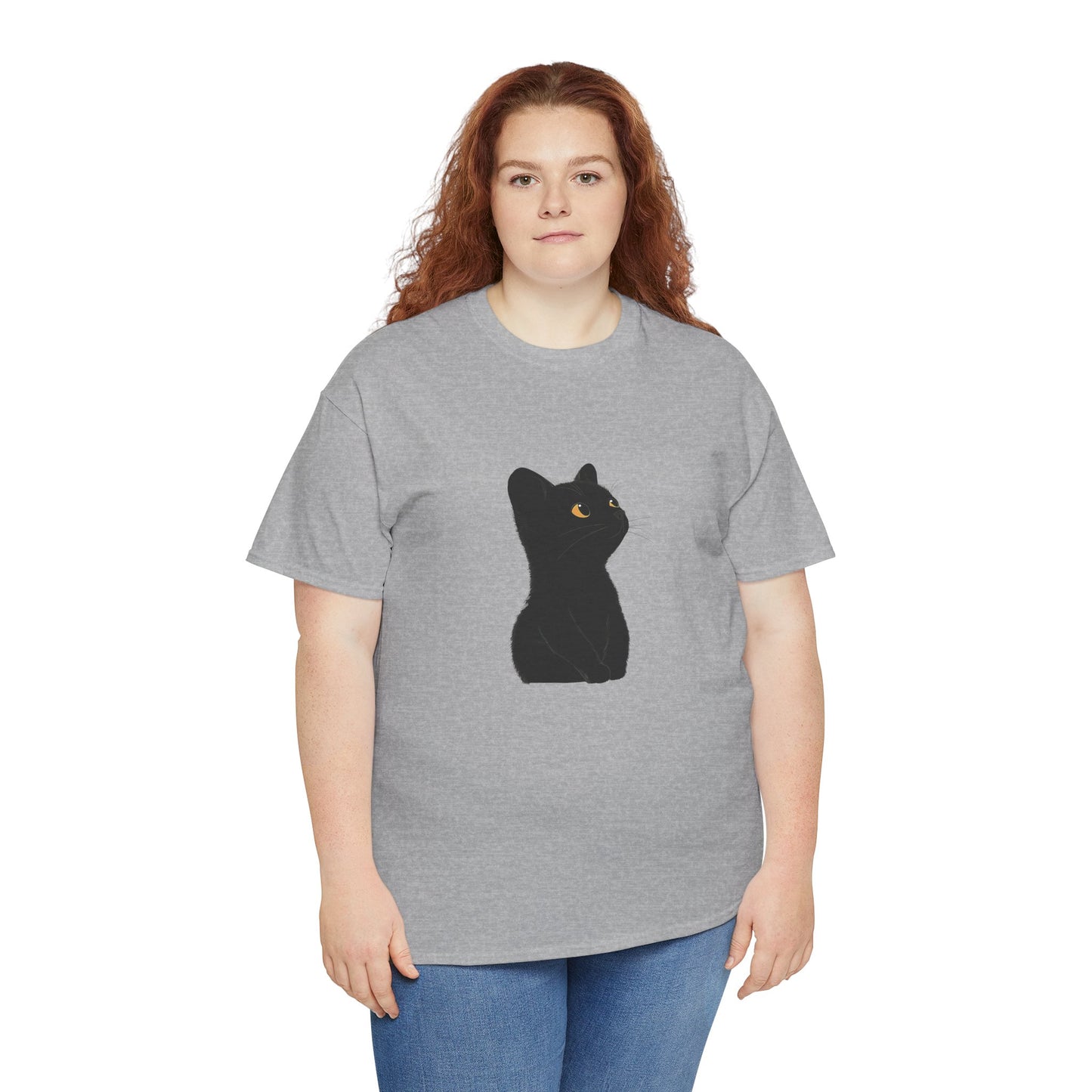 Black Cat Unisex Cotton Tee - Purrfect for Cat Lovers