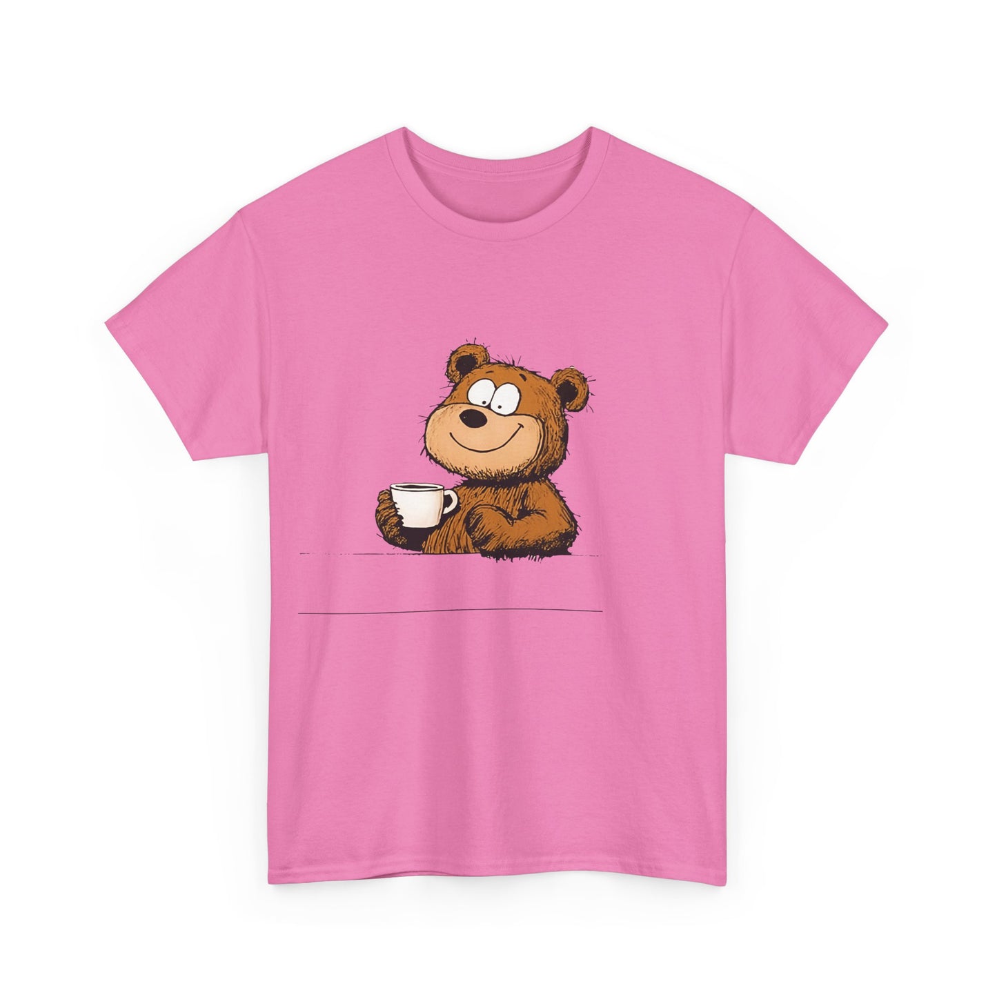 Cute Coffee Bear Unisex Heavy Cotton Tee