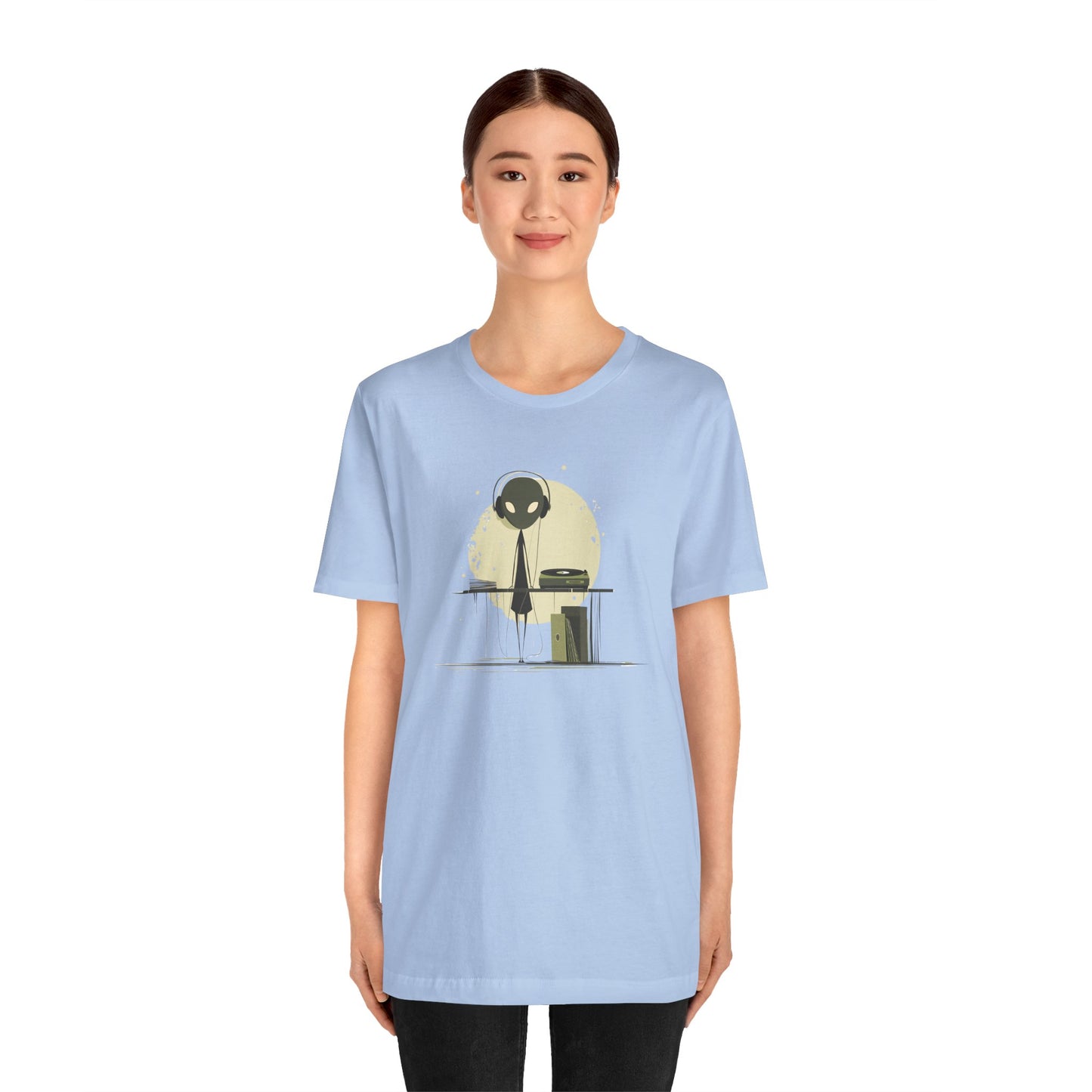Alien DJ Unisex Jersey Short Sleeve Tee - Perfect for Music Lovers and Sci-Fi Fans