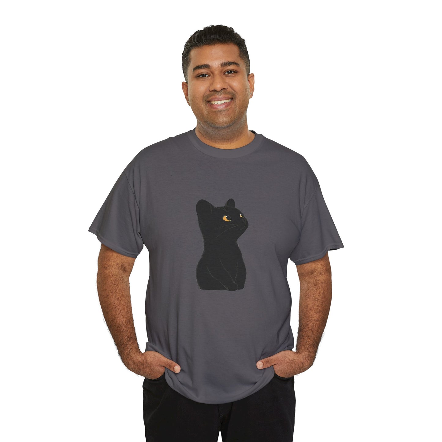 Black Cat Unisex Cotton Tee - Purrfect for Cat Lovers