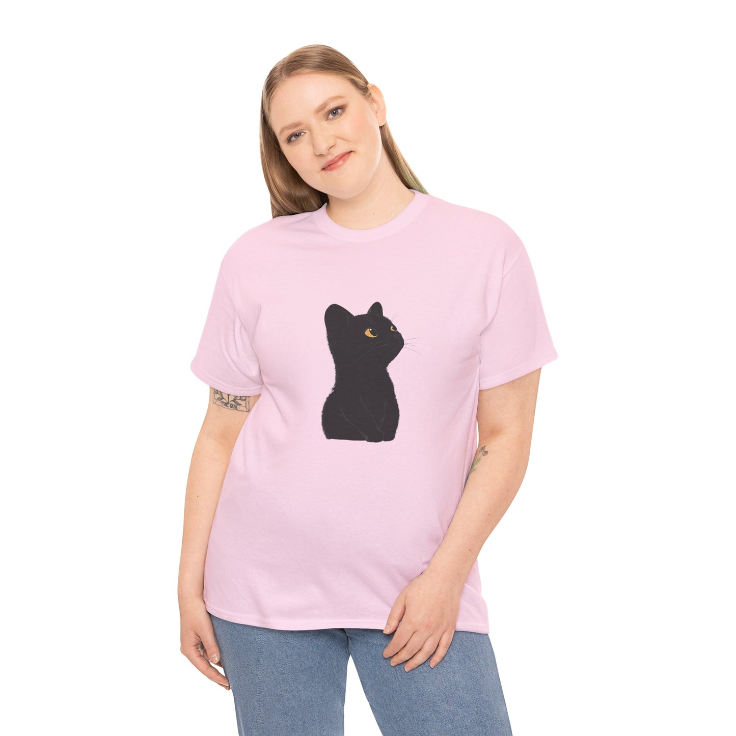 Black Cat Unisex Cotton Tee - Purrfect for Cat Lovers