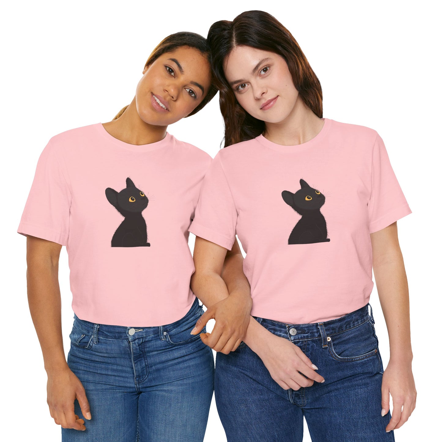 Cute Black Cat Unisex Jersey Tee - Purrfect for Cat Lovers