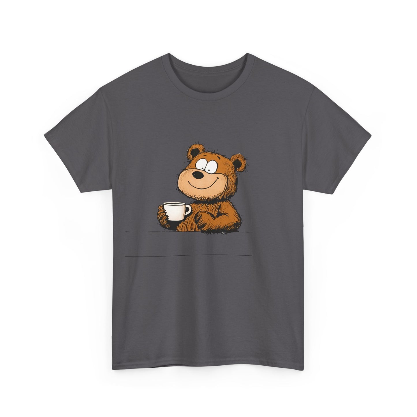 Cute Coffee Bear Unisex Heavy Cotton Tee